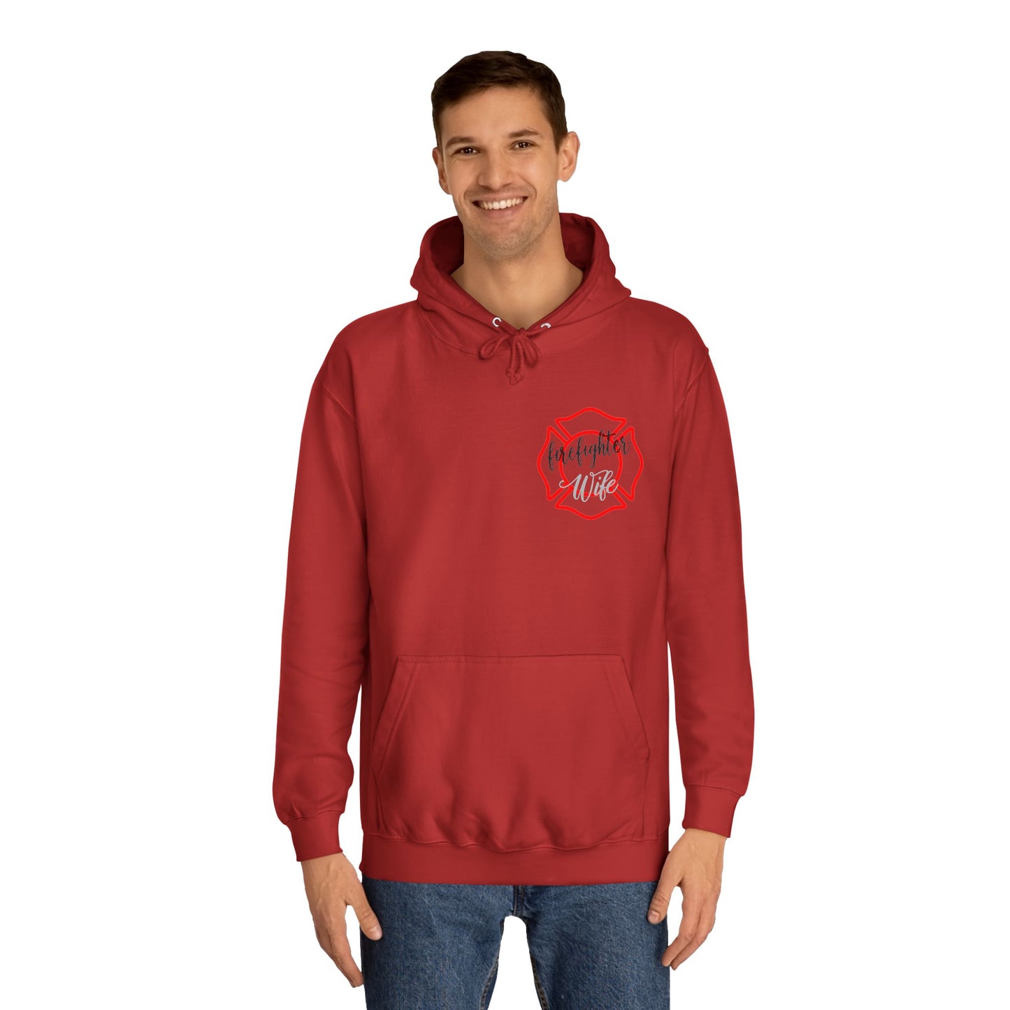 Firefighter Wife Unisex College Hoodie – Stylish Comfort for Celebrating Love & Dedication