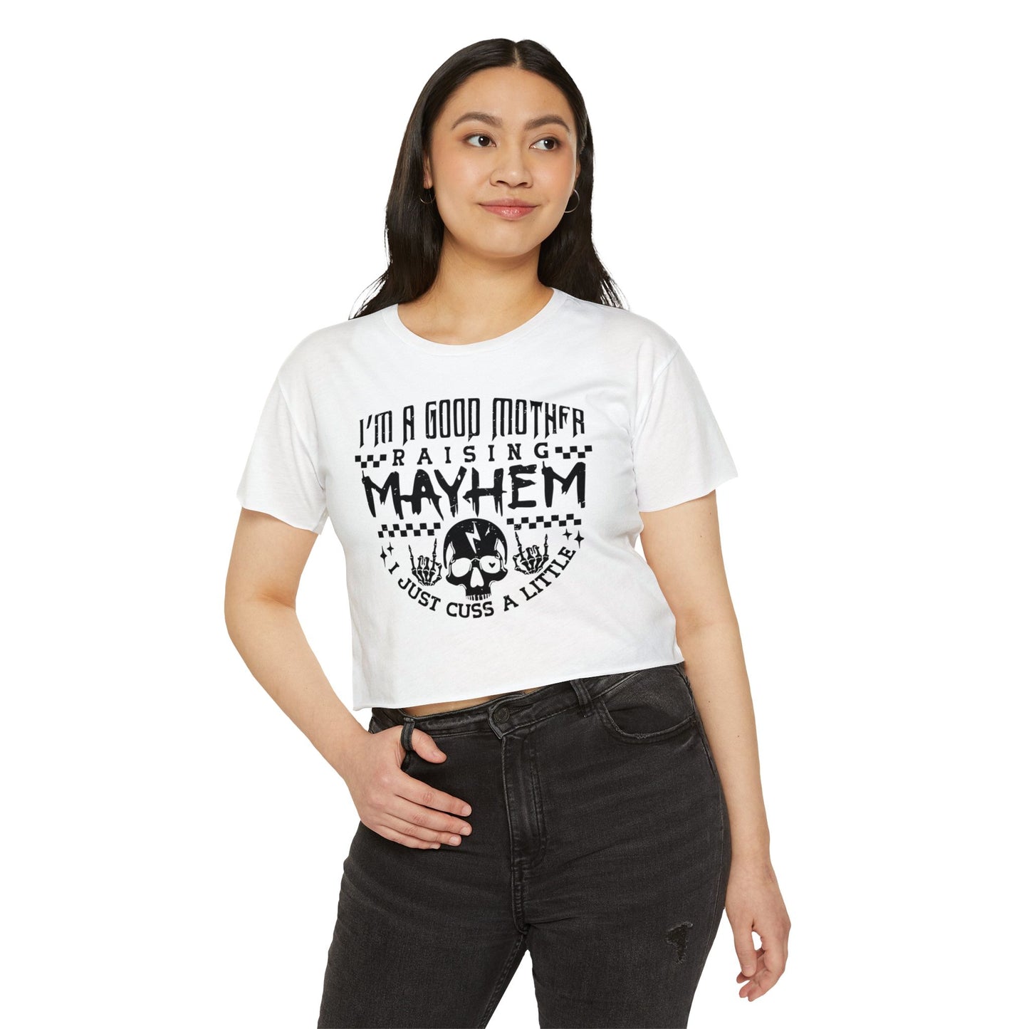 Women's Festival Crop Top - Vintage Style Graphic Tee for Moms, Perfect for Festivals, Concerts, Parties, Birthdays