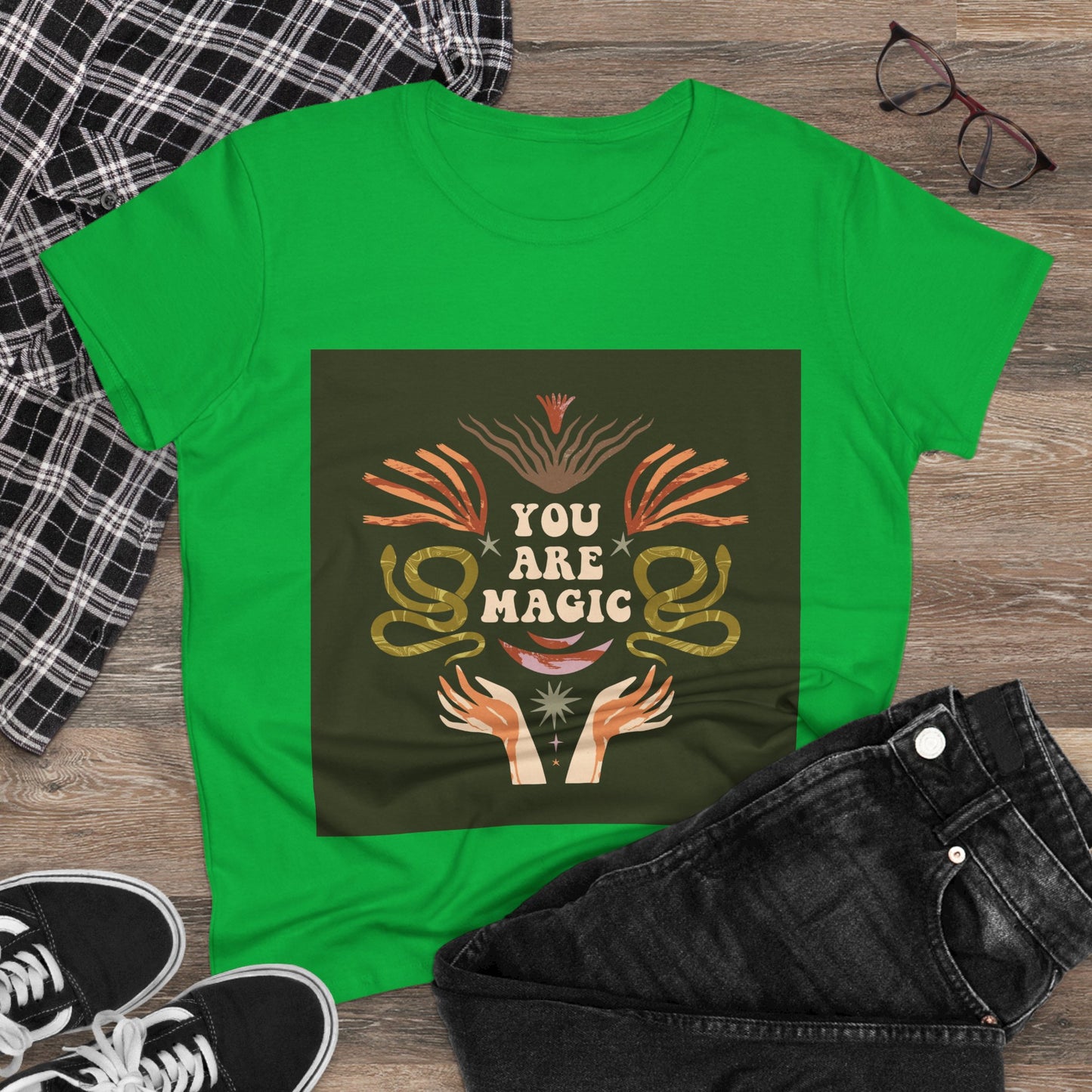 You Are Magic Women's Midweight Cotton Tee, Inspirational T-Shirt, Gifts for Her, Positive Vibes Apparel, Unique Women's Fashion