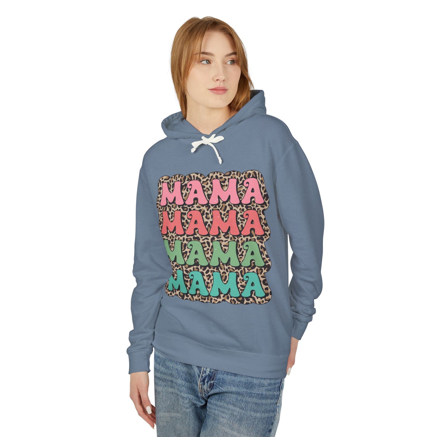 Mama Leopard Print Lightweight Hoodie for Moms