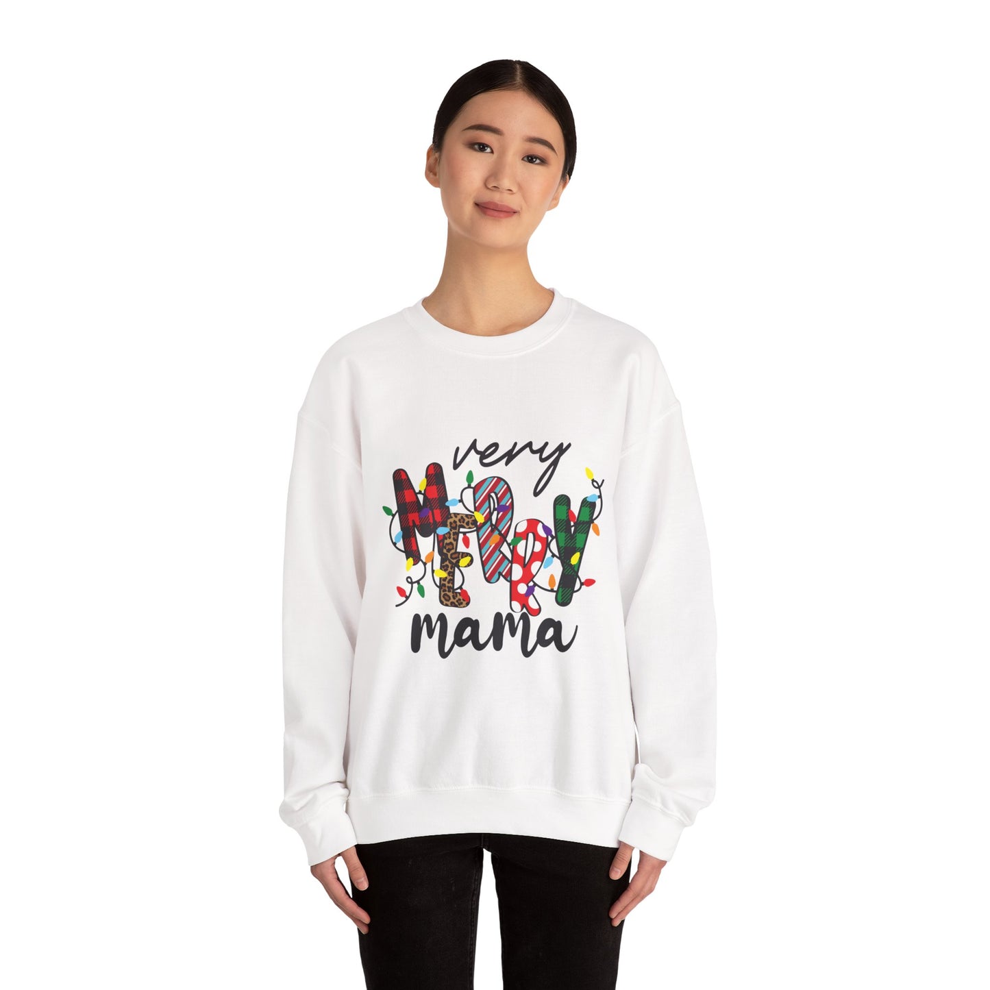 Very Merry Mama Sweatshirt | Christmas Mom Holiday Crewneck