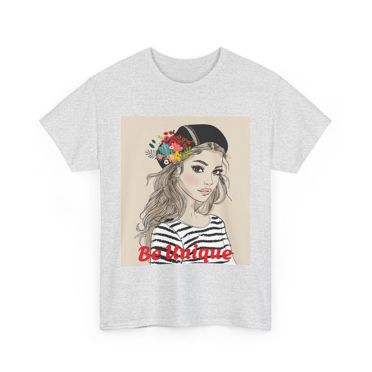 Floral Portrait Unisex Heavy Cotton Tee - Stylish & Comfortable