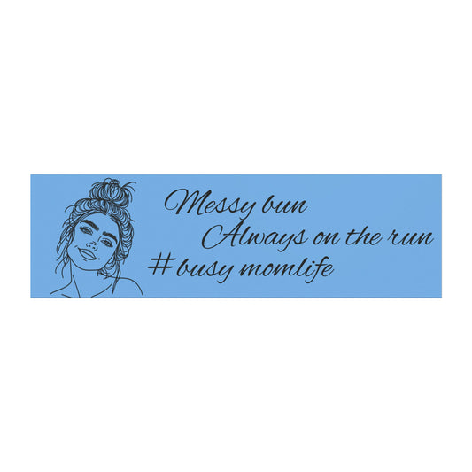 Messy Bun Momlife Car Magnet - Fun Decor for Busy Moms