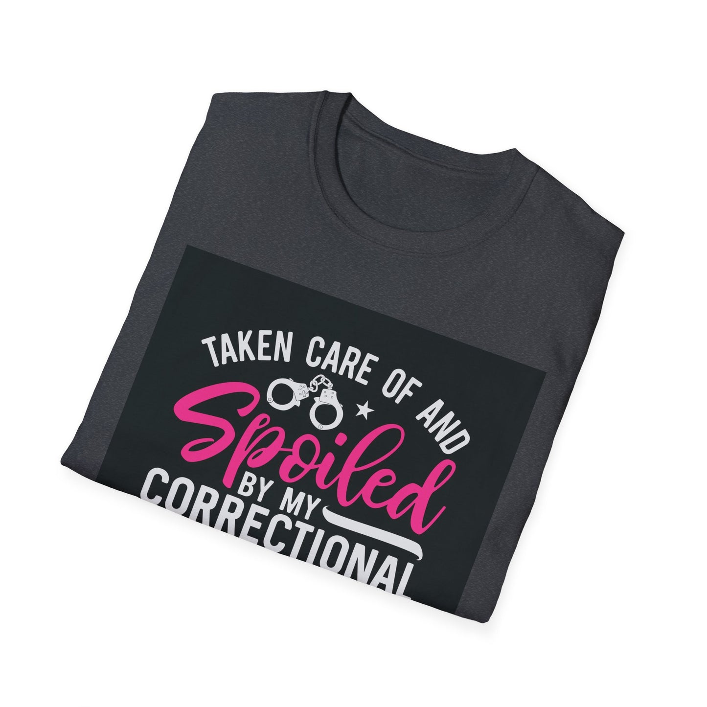 Spoiled by My Correctional Officer Husband T-Shirt | Unisex Softstyle Tee for Proud Wives | Perfect Gift for Special Occasions