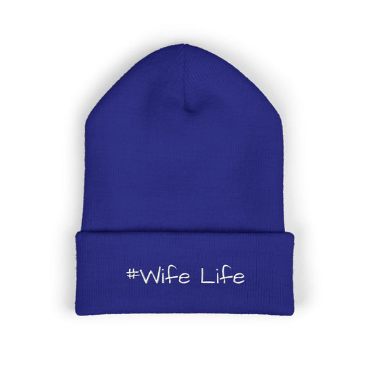 #Wife Life beanie | Embroidered cuffed beanie, wife life hat