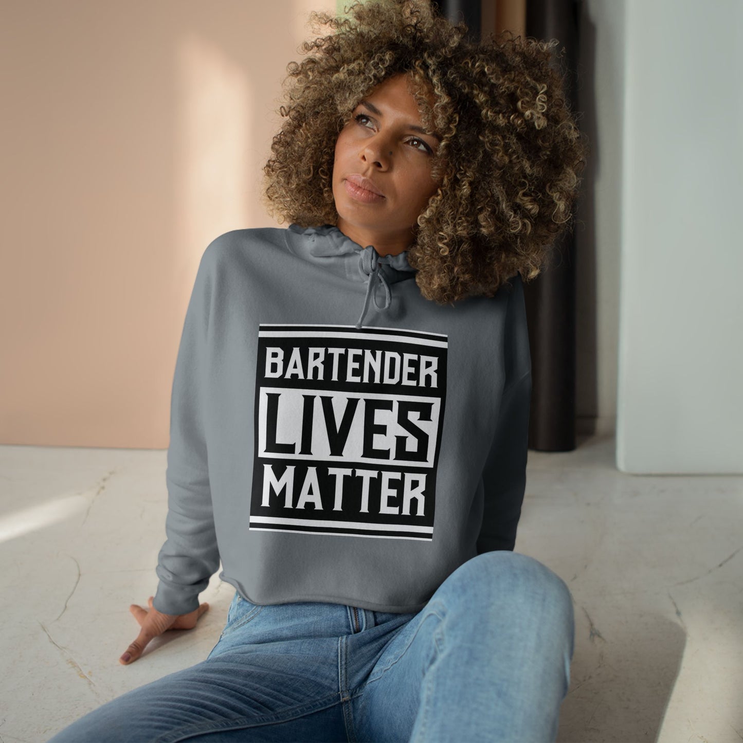 Bartender Lives Matter Crop Hoodie - Support Your Local Bartender