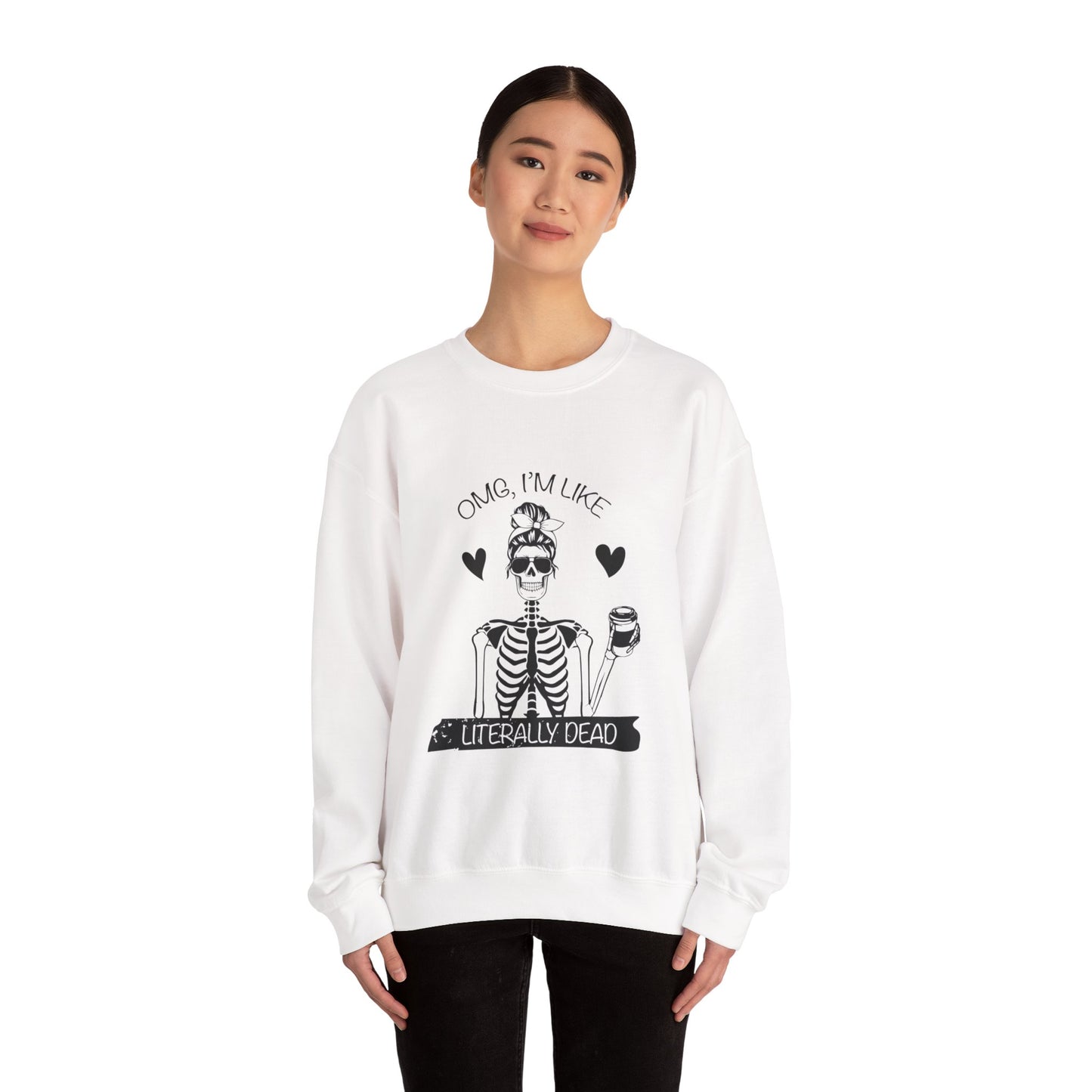 Funny Skeleton Sweatshirt, Unisex Crewneck, Halloween Gift, Casual Wear, Trendy Fashion, Spooky Holiday Style