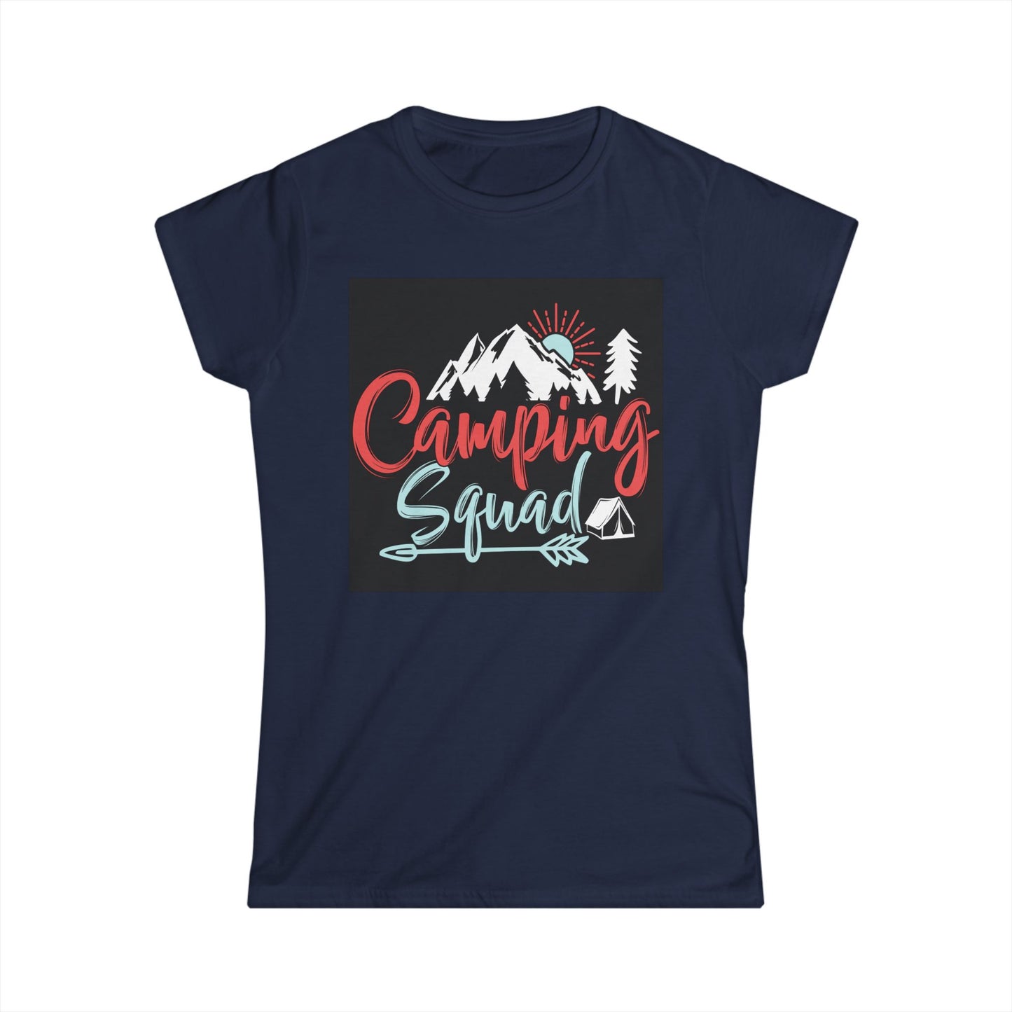 Camping Squad Women's Softstyle Tee | Relaxed Fit, Outdoor Shirt, Camping Apparel, Nature Lover Gift, Summer Adventure Wear
