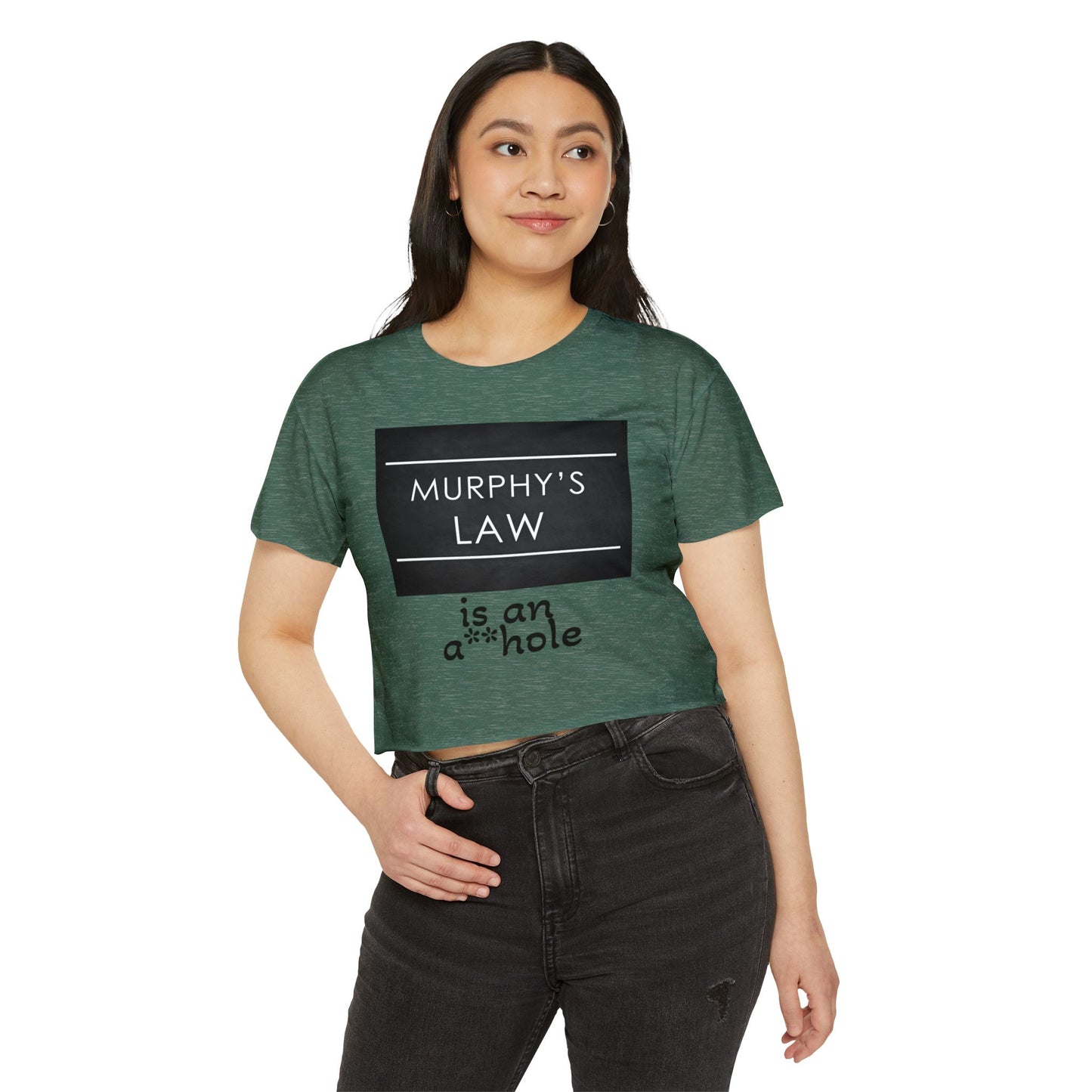Murphy's Law Women's Festival Crop Top, Fun Summer Tee, Casual Streetwear, Gift for Her, Festival Outfit, Funny Quote Shirt