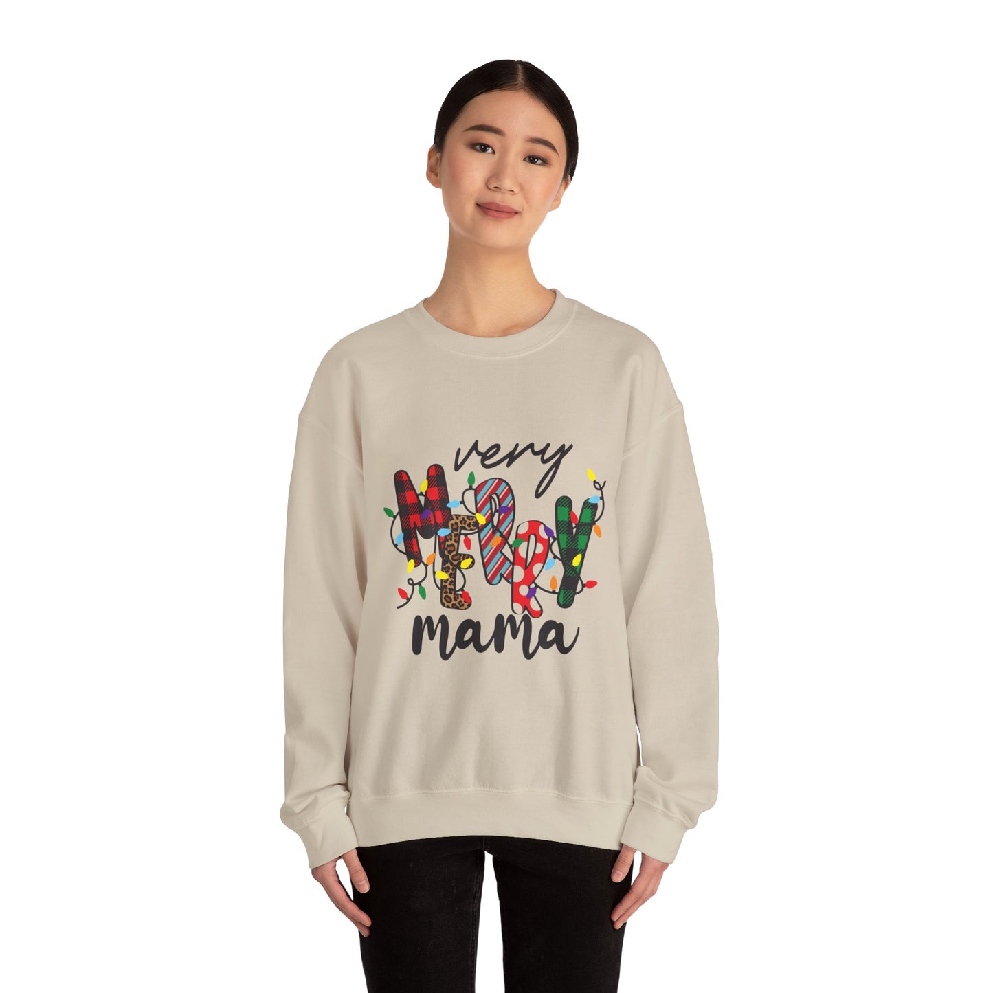 Very Merry Mama Sweatshirt | Christmas Mom Holiday Crewneck