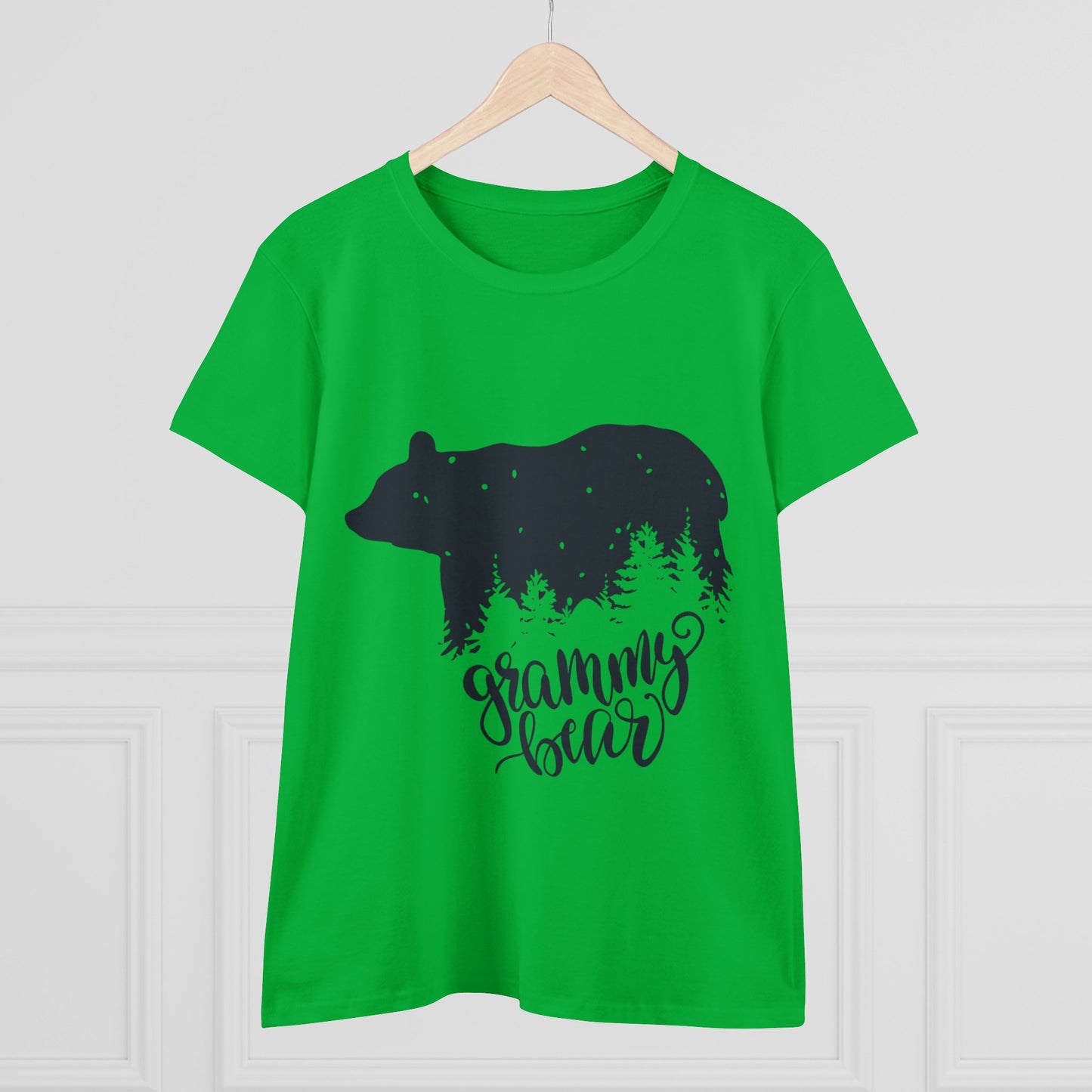 Grammy Bear Women's Midweight Cotton Tee - Cozy Nature Graphic Tee