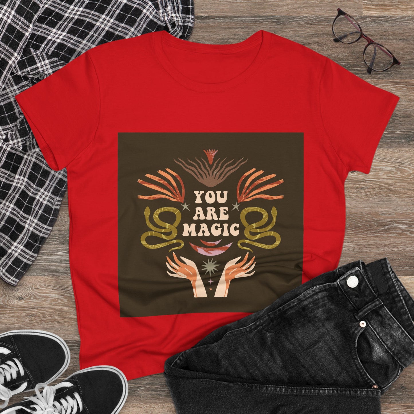 You Are Magic Women's Midweight Cotton Tee, Inspirational T-Shirt, Gifts for Her, Positive Vibes Apparel, Unique Women's Fashion