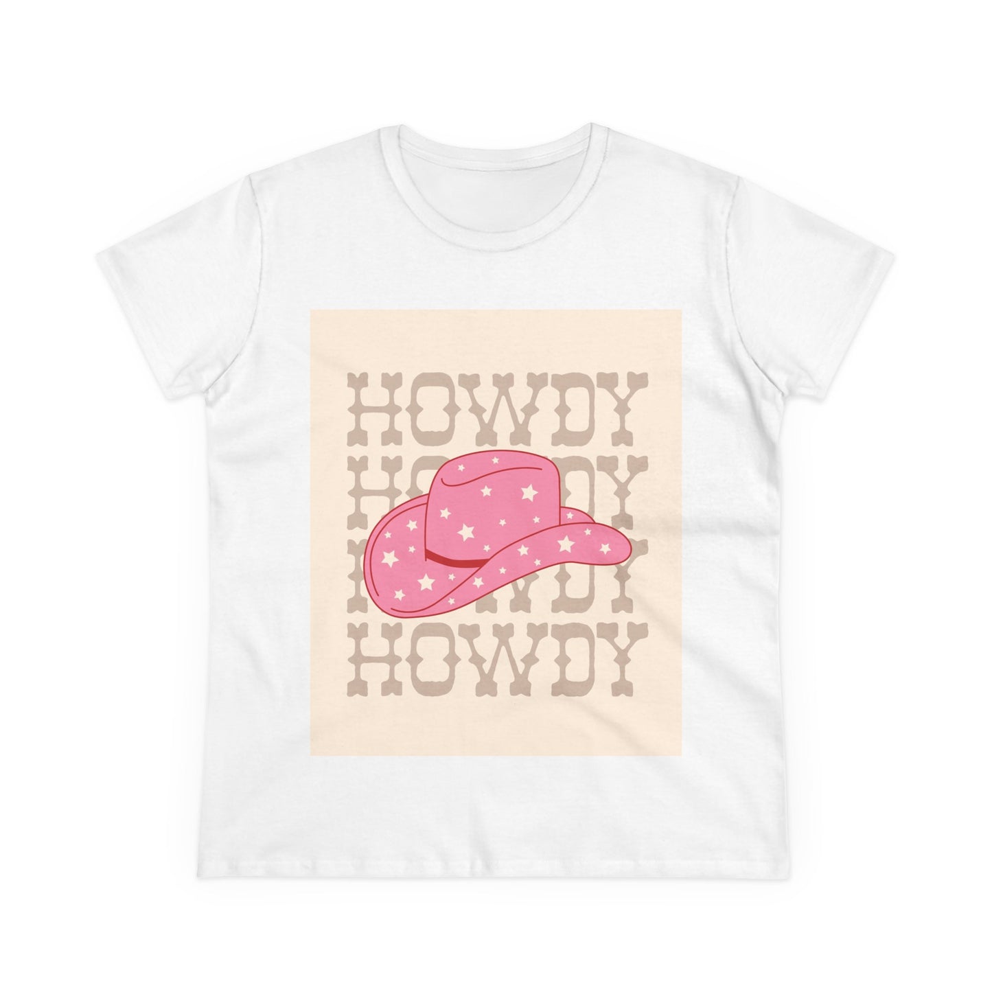 Howdy Pink Cowgirl Tee - Cute Vintage Graphic T-Shirt for Women, Casual Wear, Summer, Country Concerts, Birthday Gifts, Cute Outfits