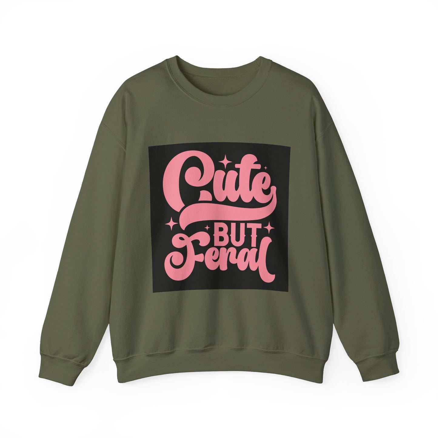 Cute But Feral Unisex Heavy Blend Crewneck Sweatshirt - Cozy & Stylish