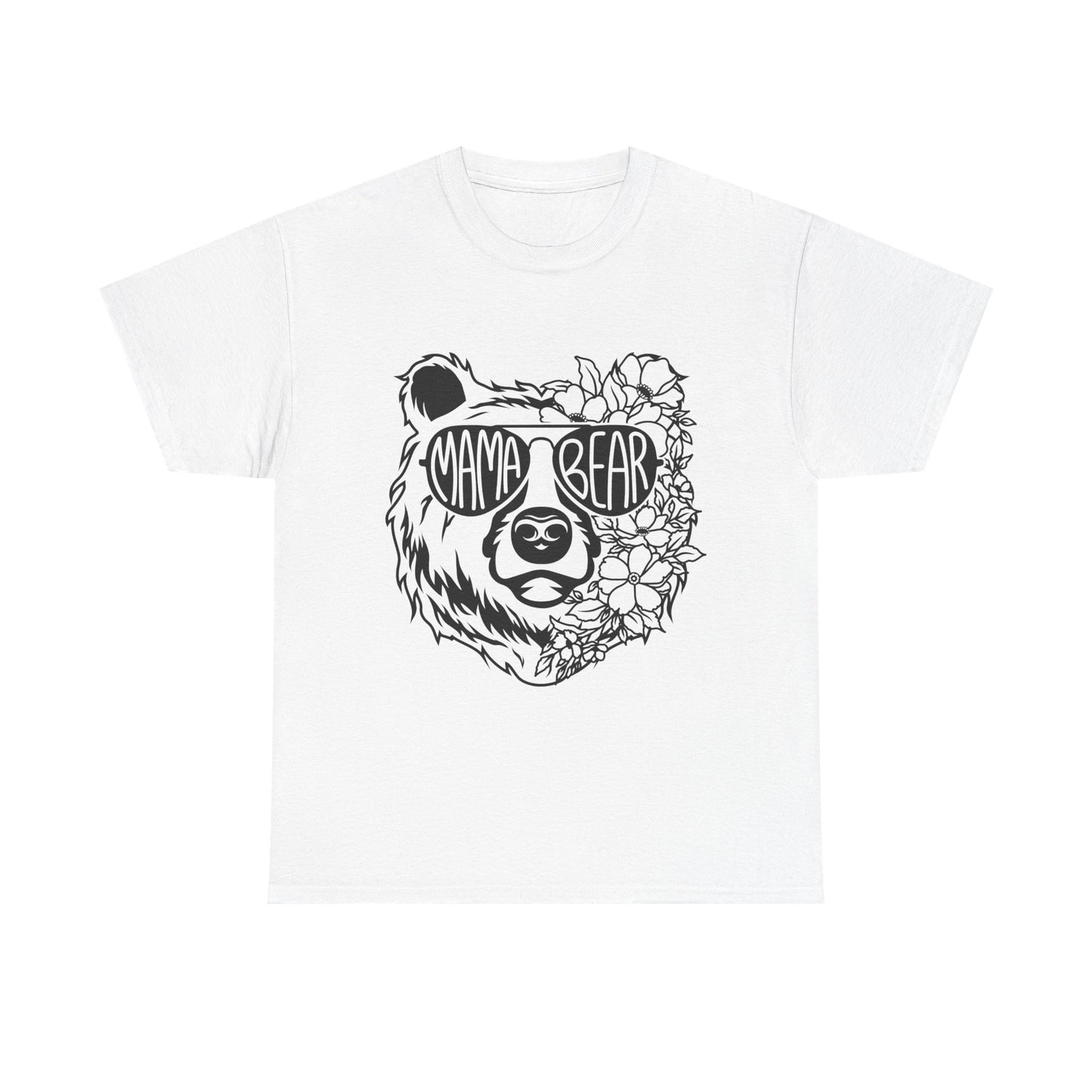 Mama Bear Graphic Unisex Heavy Cotton Tee - Perfect for Moms and Nature Lovers