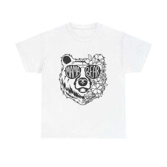 Mama Bear Graphic Unisex Heavy Cotton Tee - Perfect for Moms and Nature Lovers