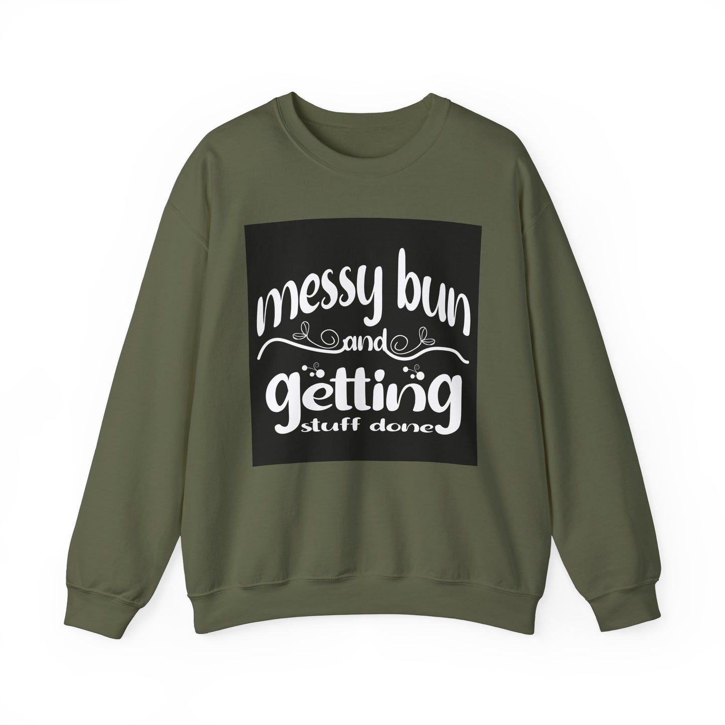 Messy Bun Crewneck Sweatshirt - Get Stuff Done