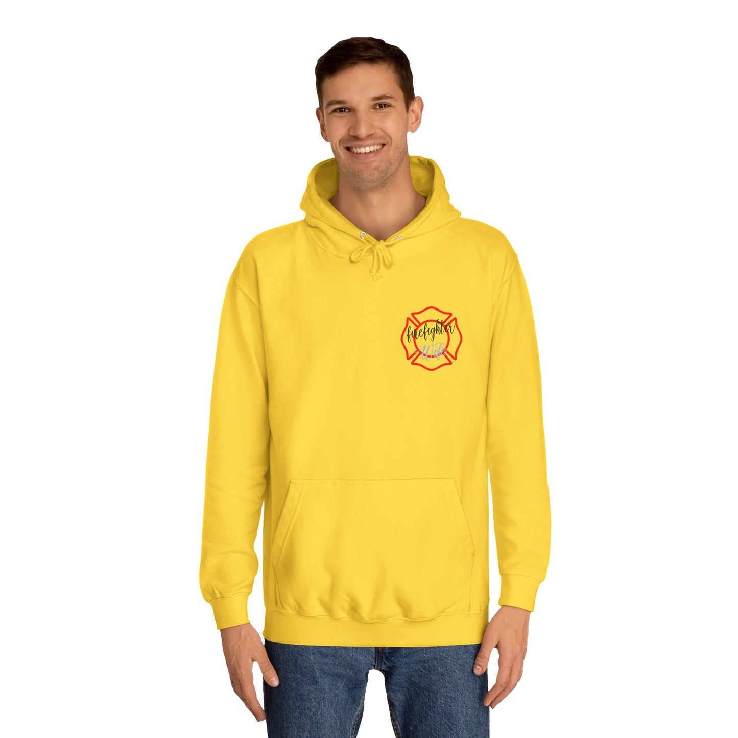 Firefighter Wife Unisex College Hoodie – Stylish Comfort for Celebrating Love & Dedication