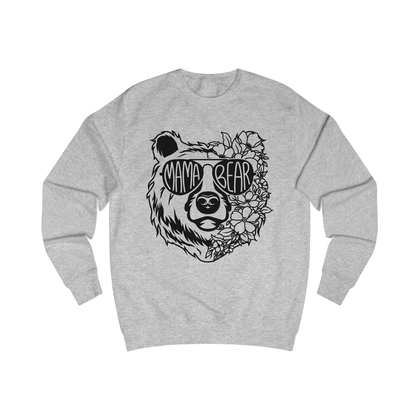 Mama Bear Unisex Sweatshirt - Cute Floral Bear Graphic for Moms