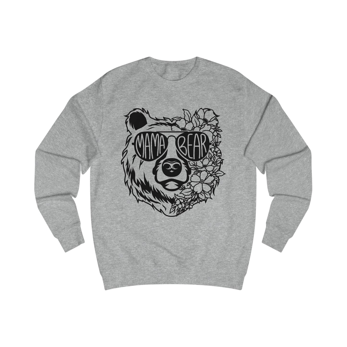 Mama Bear Unisex Sweatshirt - Cute Floral Bear Graphic for Moms