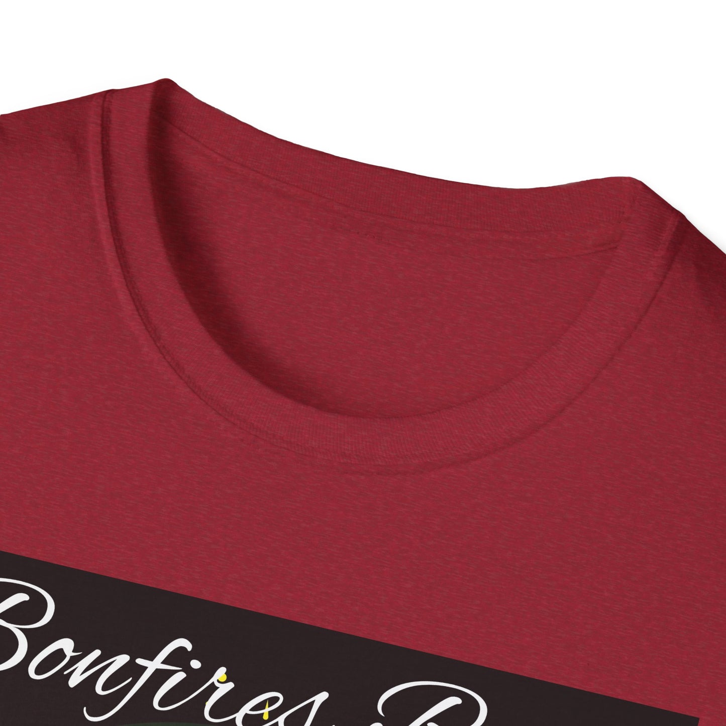 Bowfires, Beer, and Besties Unisex Softstyle T-Shirt - Perfect for Camping and Outdoor Gatherings