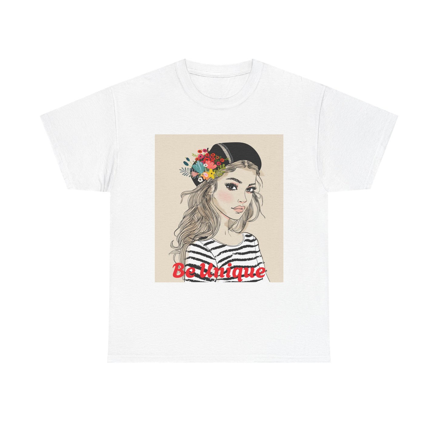 Floral Portrait Unisex Heavy Cotton Tee - Stylish & Comfortable