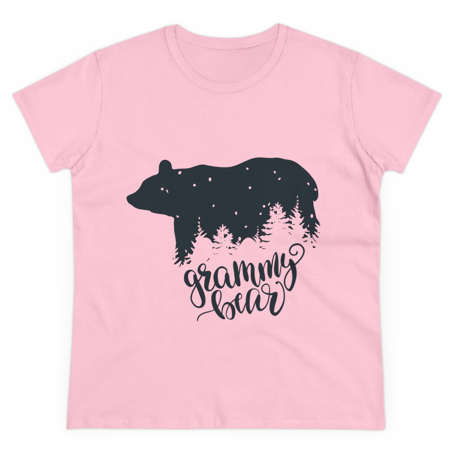 Grammy Bear Women's Midweight Cotton Tee - Cozy Nature Graphic Tee