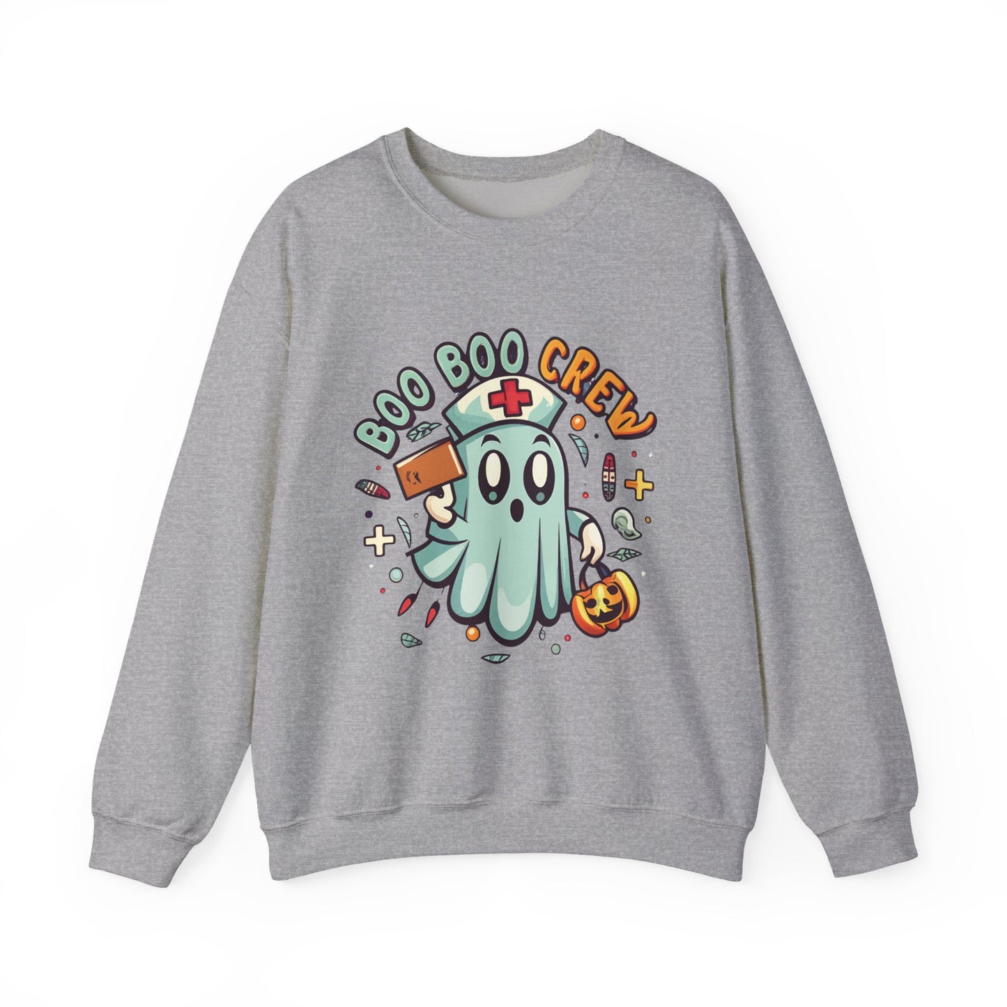 Halloween Ghost Crewneck Sweatshirt, Unisex Sweatshirt, Boo Boo Crew Sweatshirt, Cute Halloween Sweater, Cozy Fall Apparel