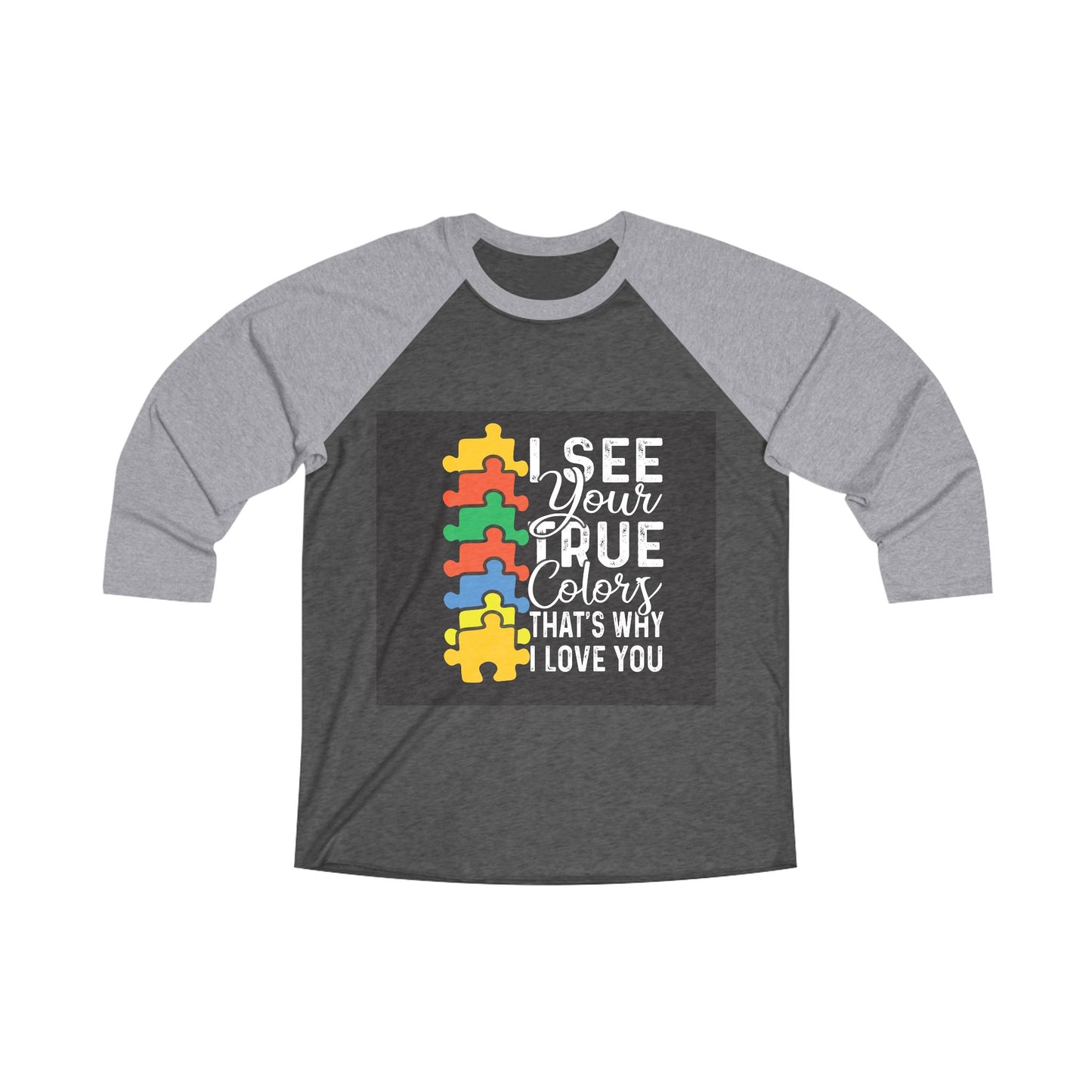 See Your True Colors Puzzle Love Unisex Tri-Blend Raglan Tee