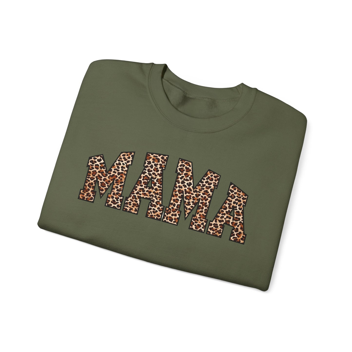 Mama Leopard Print Crewneck Sweatshirt - Unisex Heavy Blend™