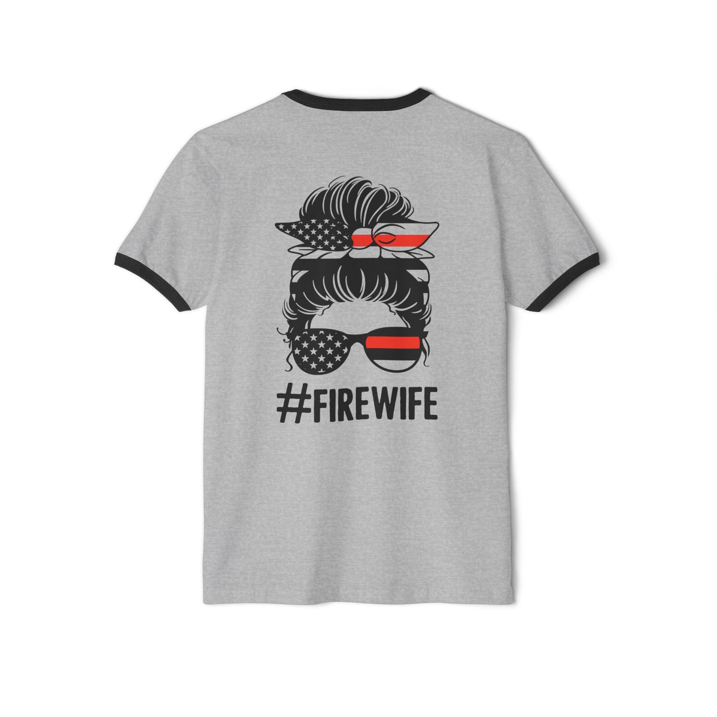 Fire Wife Unisex Cotton Ringer T-Shirt - Supportive & Stylish Apparel for Firefighters' Families