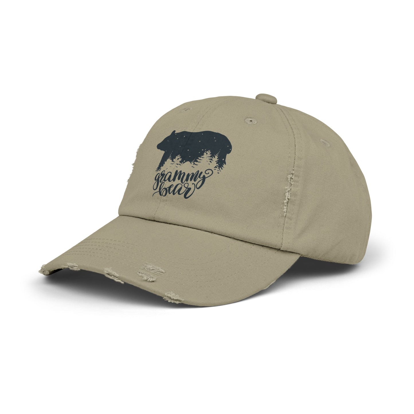 Grizzly Bear Distressed Cap for Grandma - Unisex Fun Hat