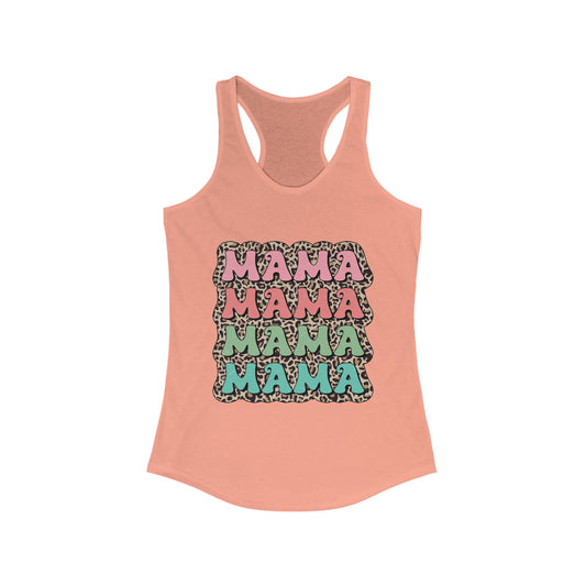 Mama Leopard Print Racerback Tank Top for Women