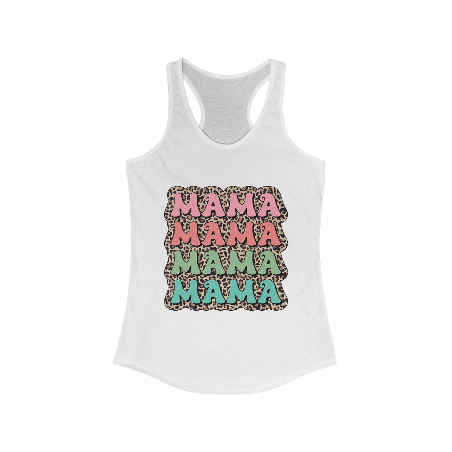 Mama Leopard Print Racerback Tank Top for Women