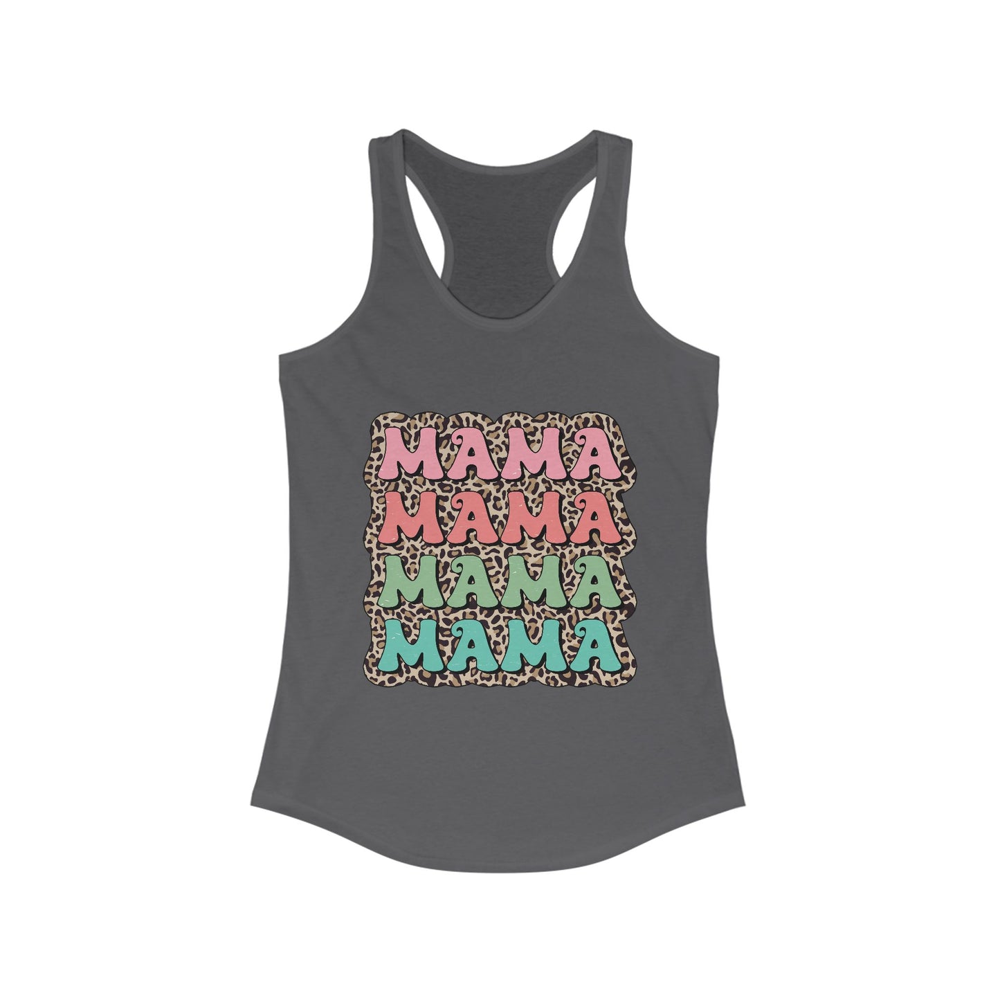 Mama Leopard Print Racerback Tank Top for Women