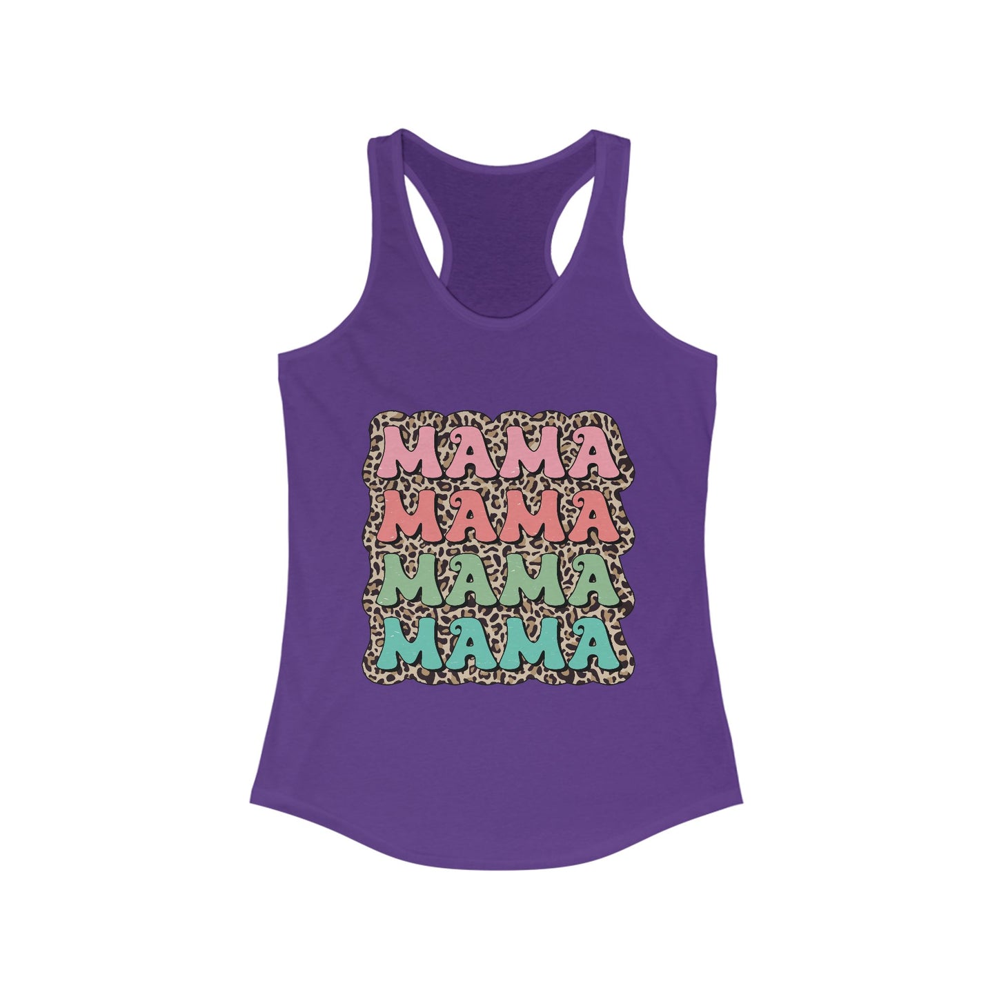 Mama Leopard Print Racerback Tank Top for Women