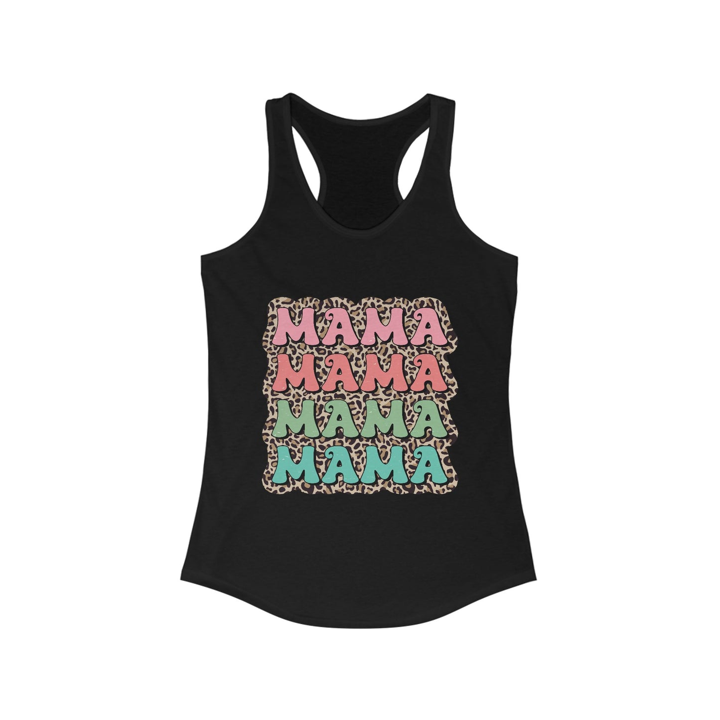 Mama Leopard Print Racerback Tank Top for Women