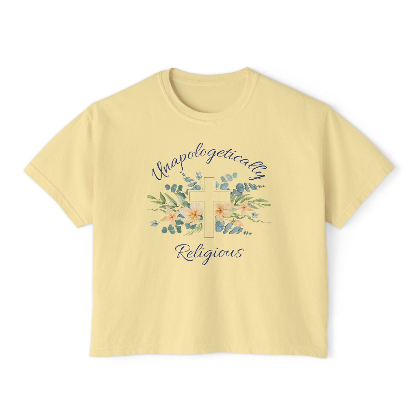 Unapologetically Religious Women's Boxy Tee | Faith-Based Fashion, Casual Wear, Gift for Believers, Christian Apparel, Inspirational Top