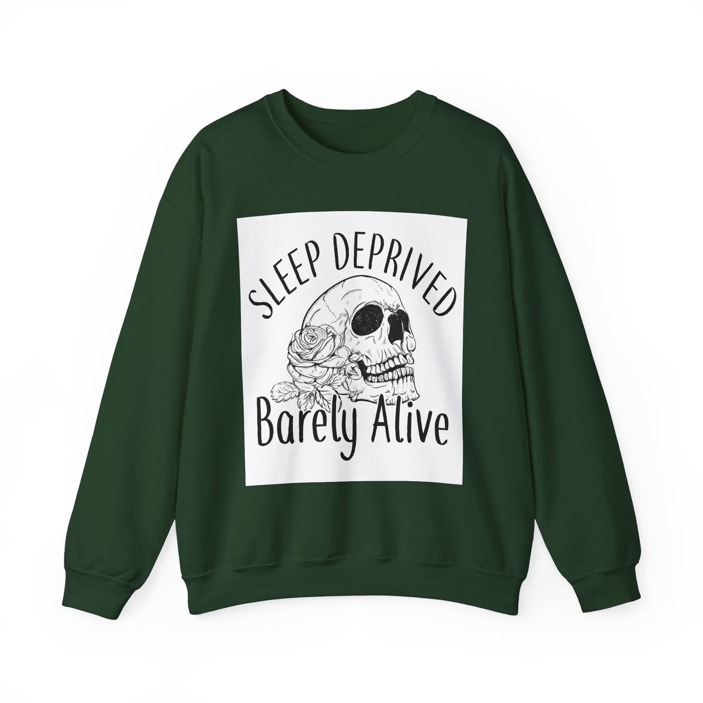 Sleep Deprived Barely Alive Sweatshirt - Unisex Heavy Blend™ Crewneck for Cozy Comfort