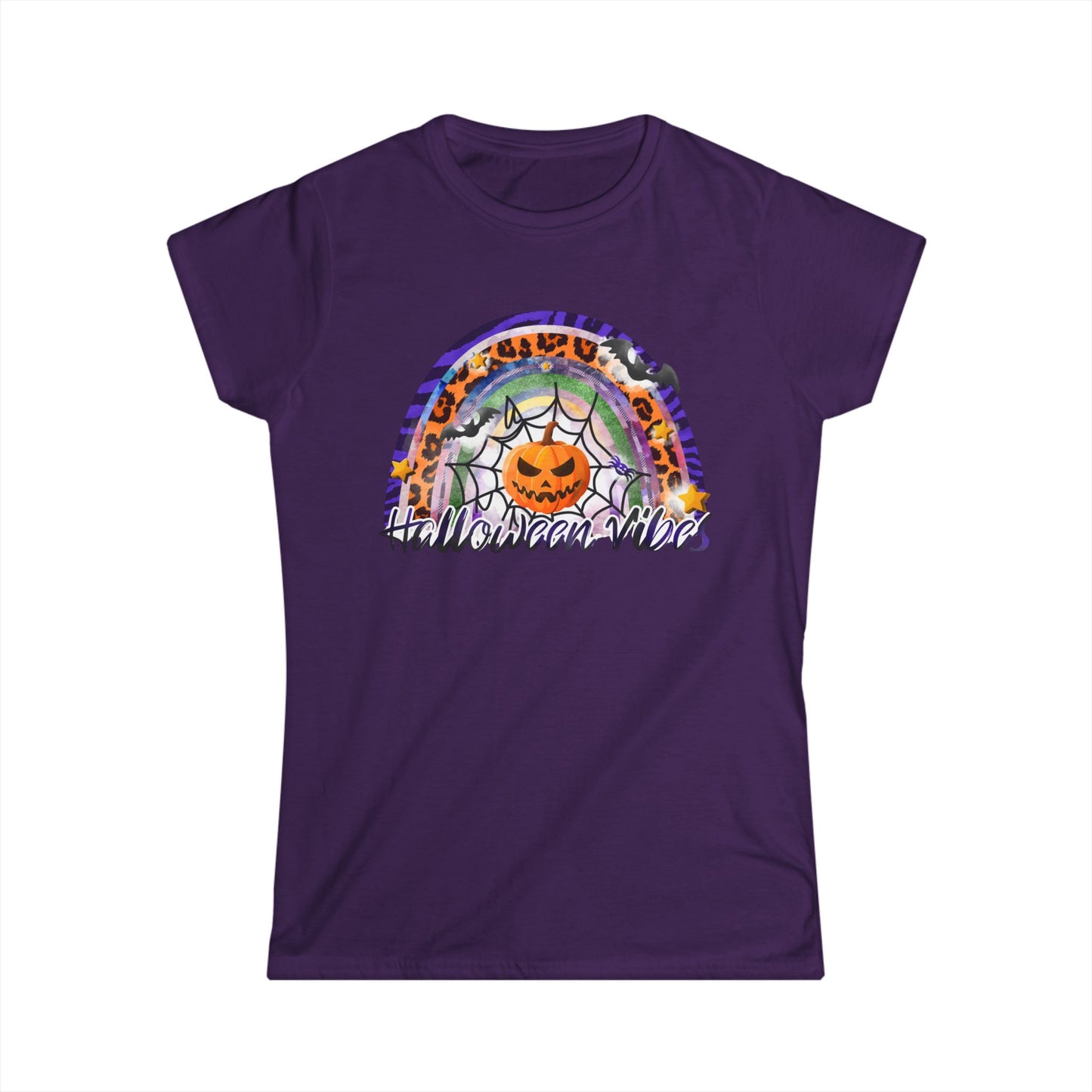Halloween Vibes Softstyle Tee, Women's Halloween Shirt, Seasonal T-Shirt, Fall Fashion Top, Spooky Graphic Tee, Casual Halloween Wear