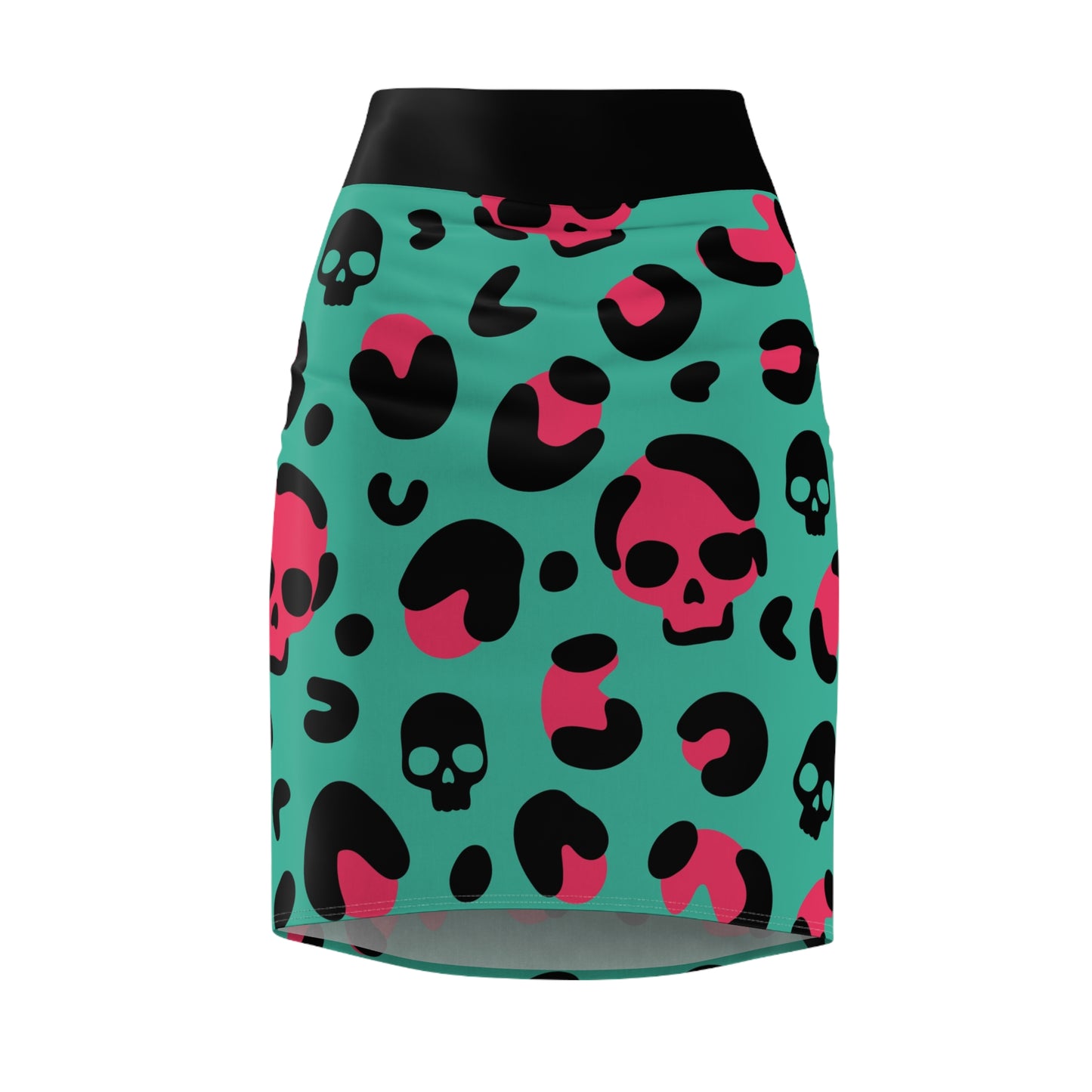 Edgy Skull Print Women's Pencil Skirt, Trendy Bodycon Skirt, Unique Fashion Statement, Halloween Outfit, Night Out Style