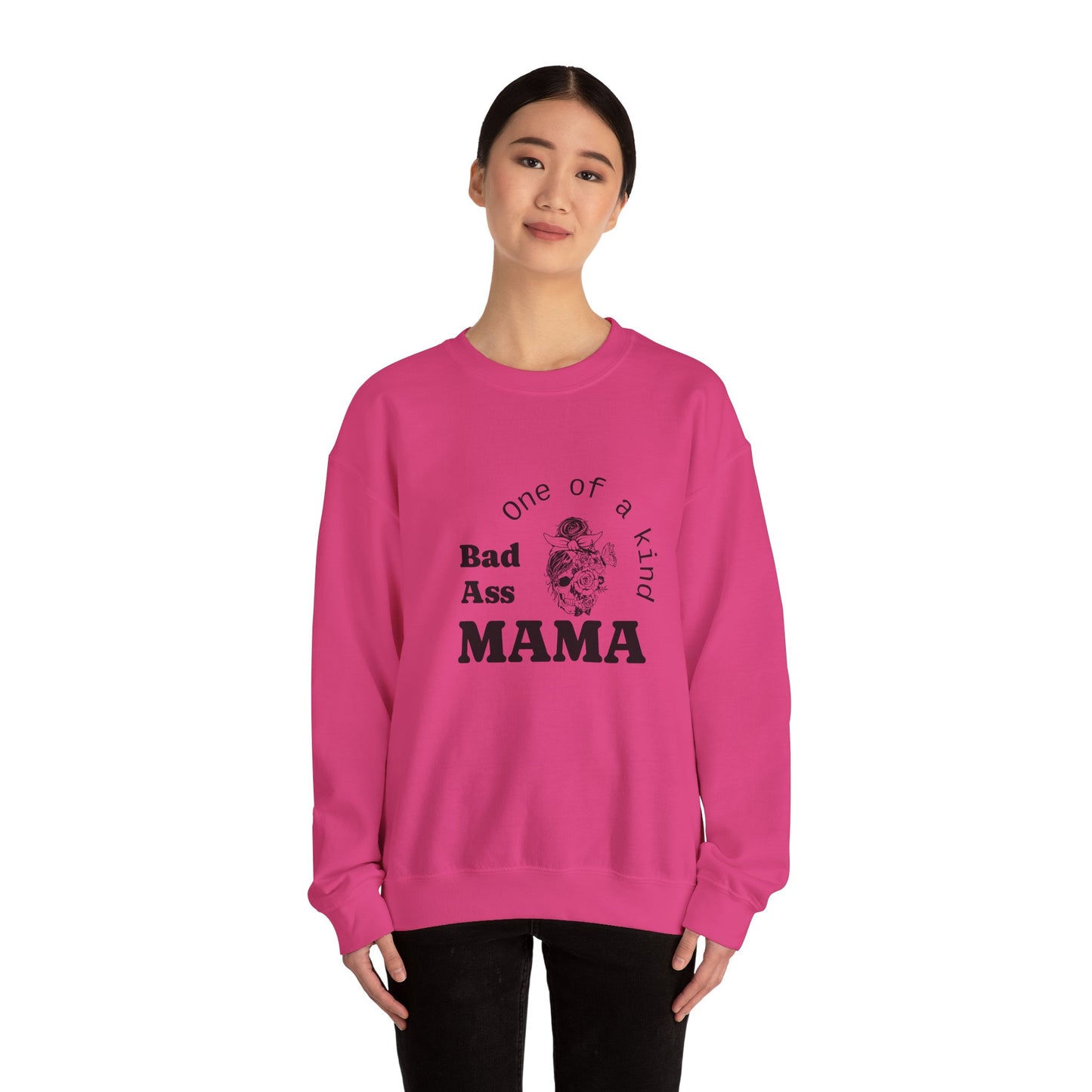Bad Ass Mama Crewneck Sweatshirt - Unisex Heavy Blend