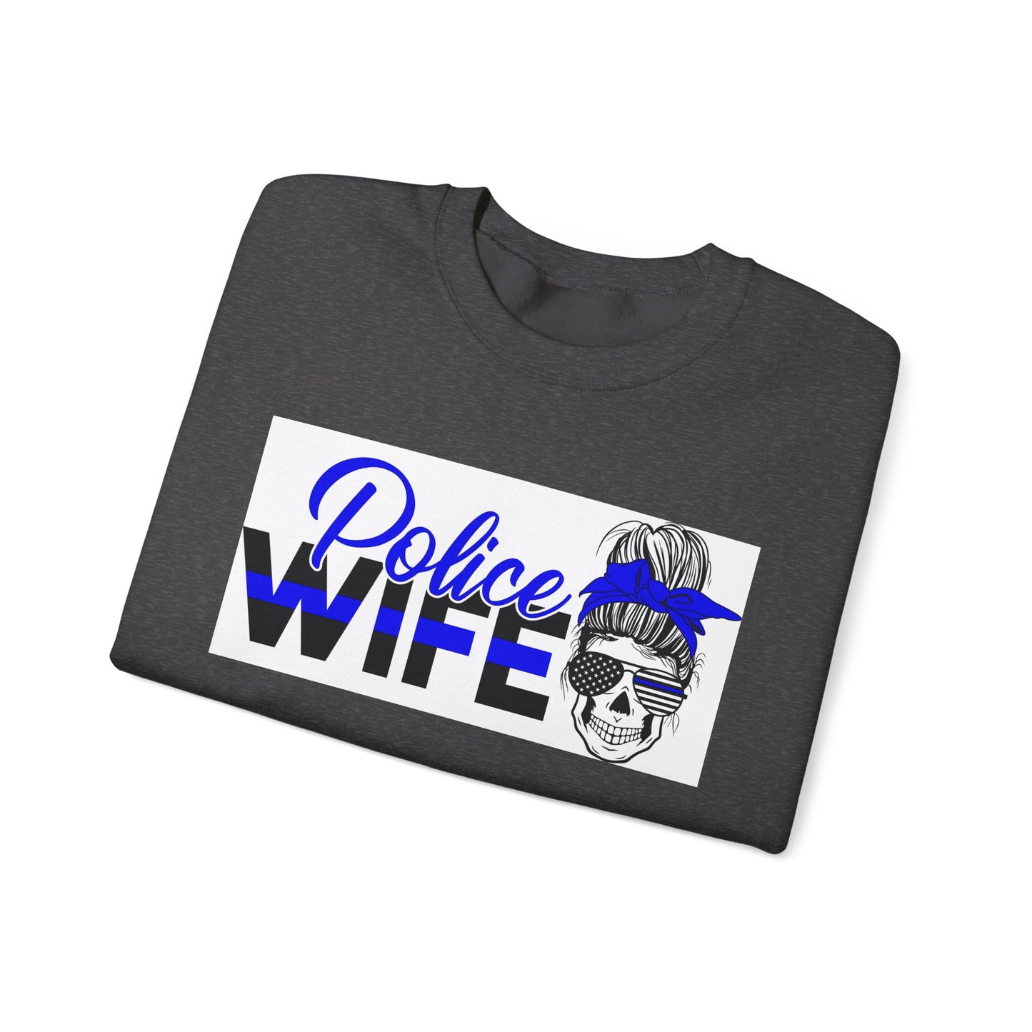 Police Wife Unisex Heavy Blend™ Crewneck Sweatshirt - Supportive Gift for Police Spouses