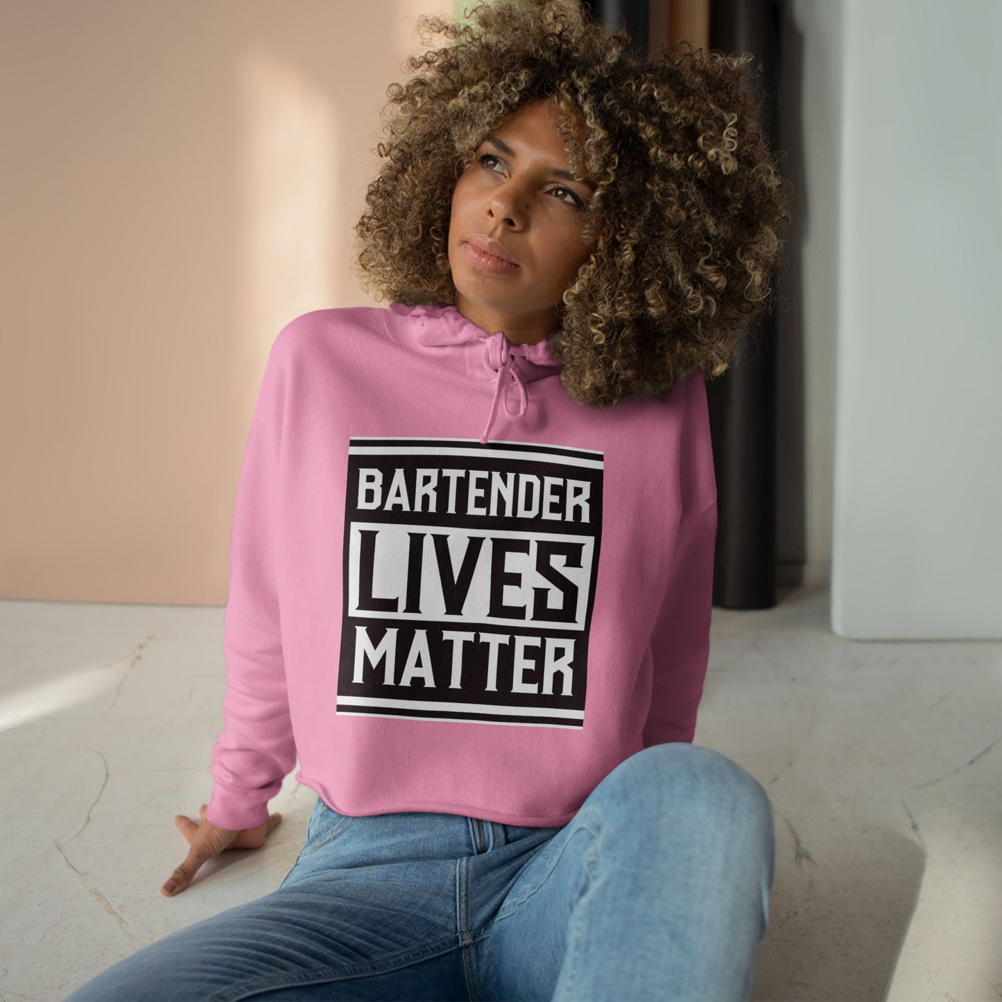 Bartender Lives Matter Crop Hoodie - Support Your Local Bartender