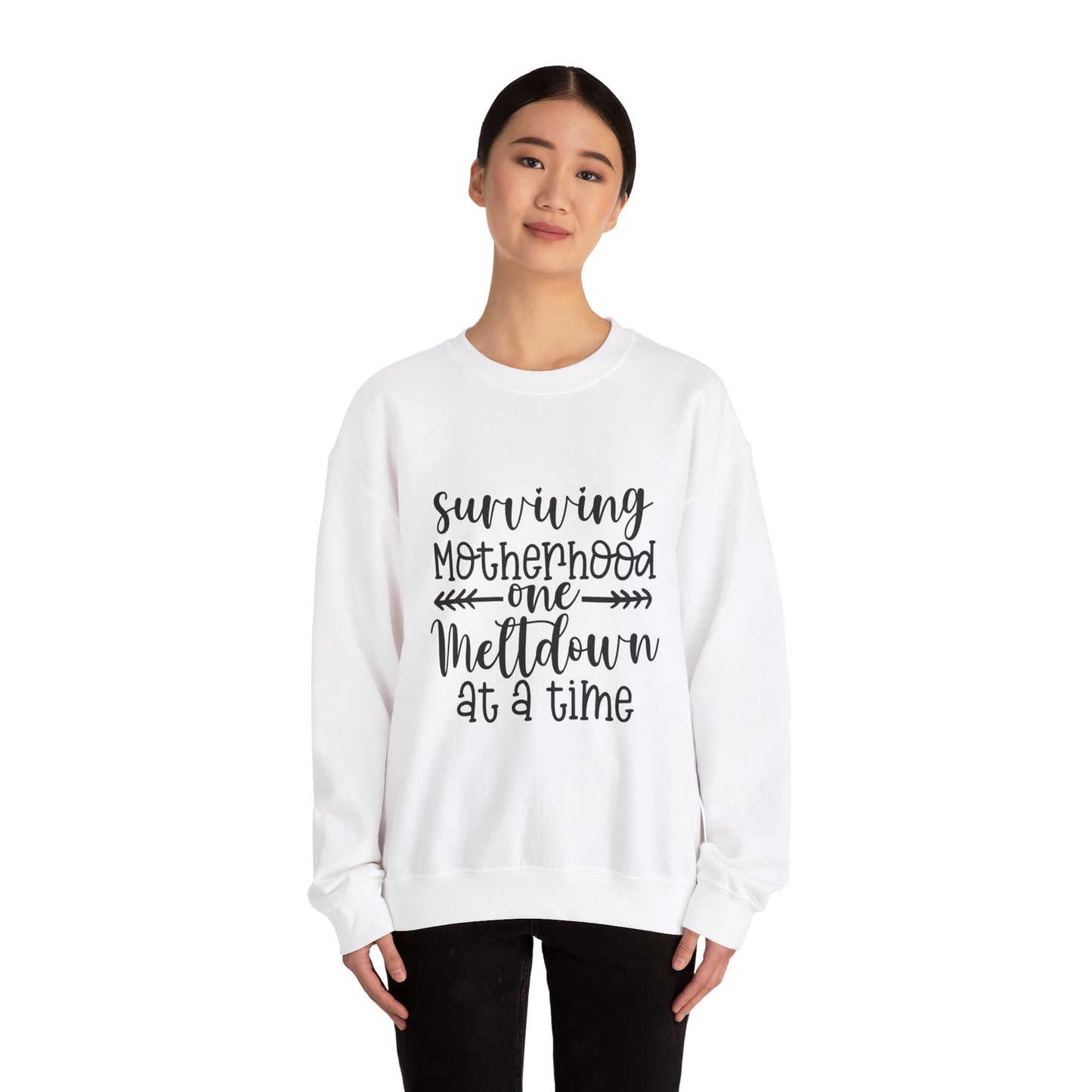 Surviving Motherhood Crewneck Sweatshirt - Cozy Gift for Moms