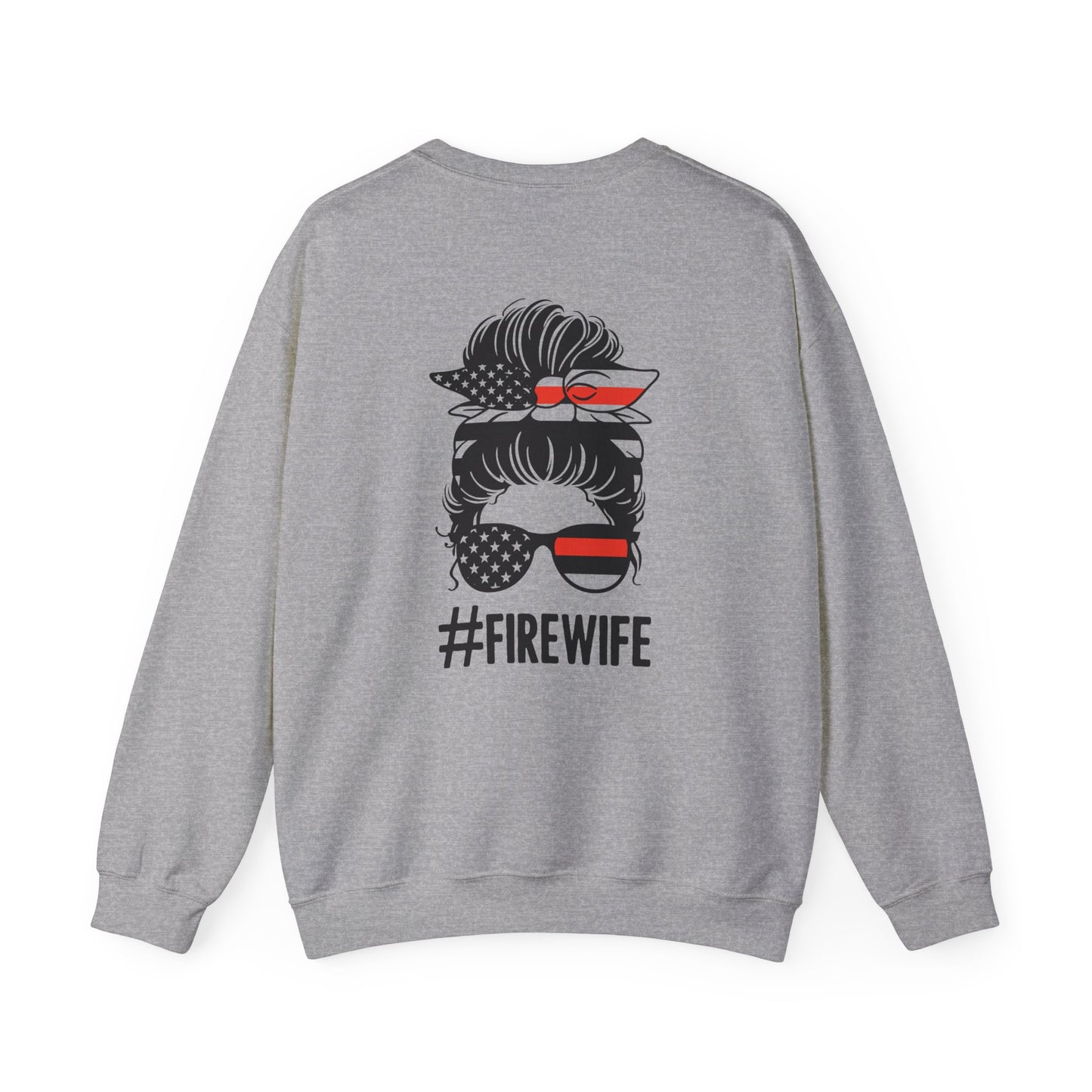 Fire Wife Sweatshirt - Unisex Heavy Blend™ Crewneck with Patriotic Design