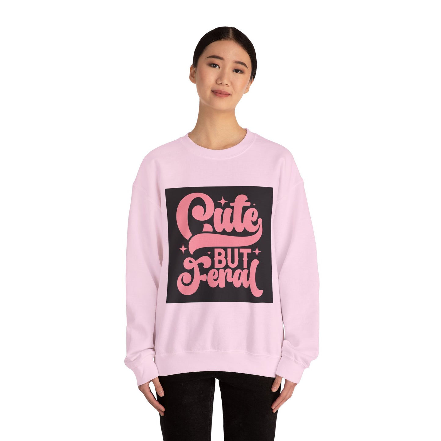 Cute But Feral Unisex Heavy Blend Crewneck Sweatshirt - Cozy & Stylish