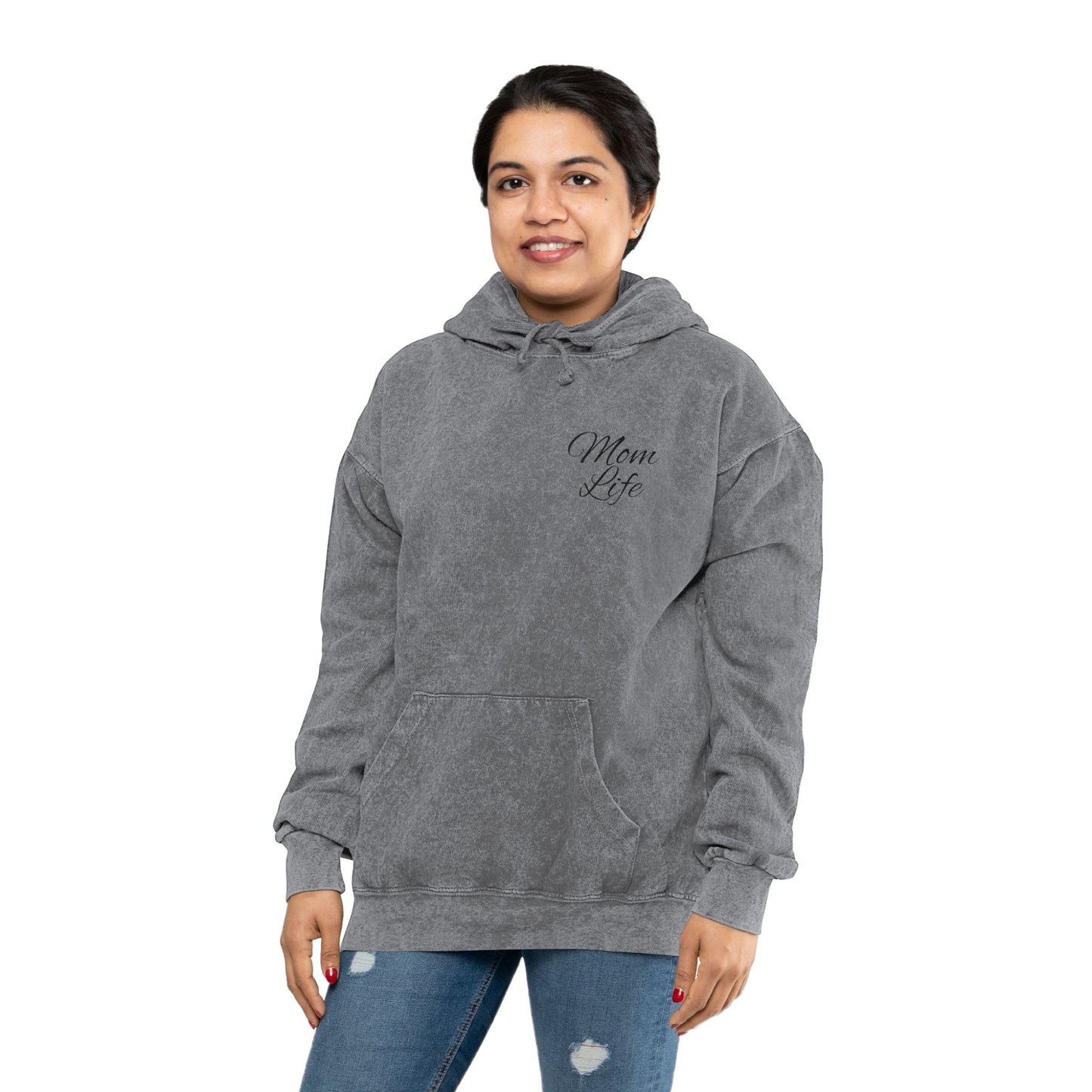 Unisex Mineral Wash Hoodie - Mom Life | Cozy Gift for Moms | Stylish Casual Wear