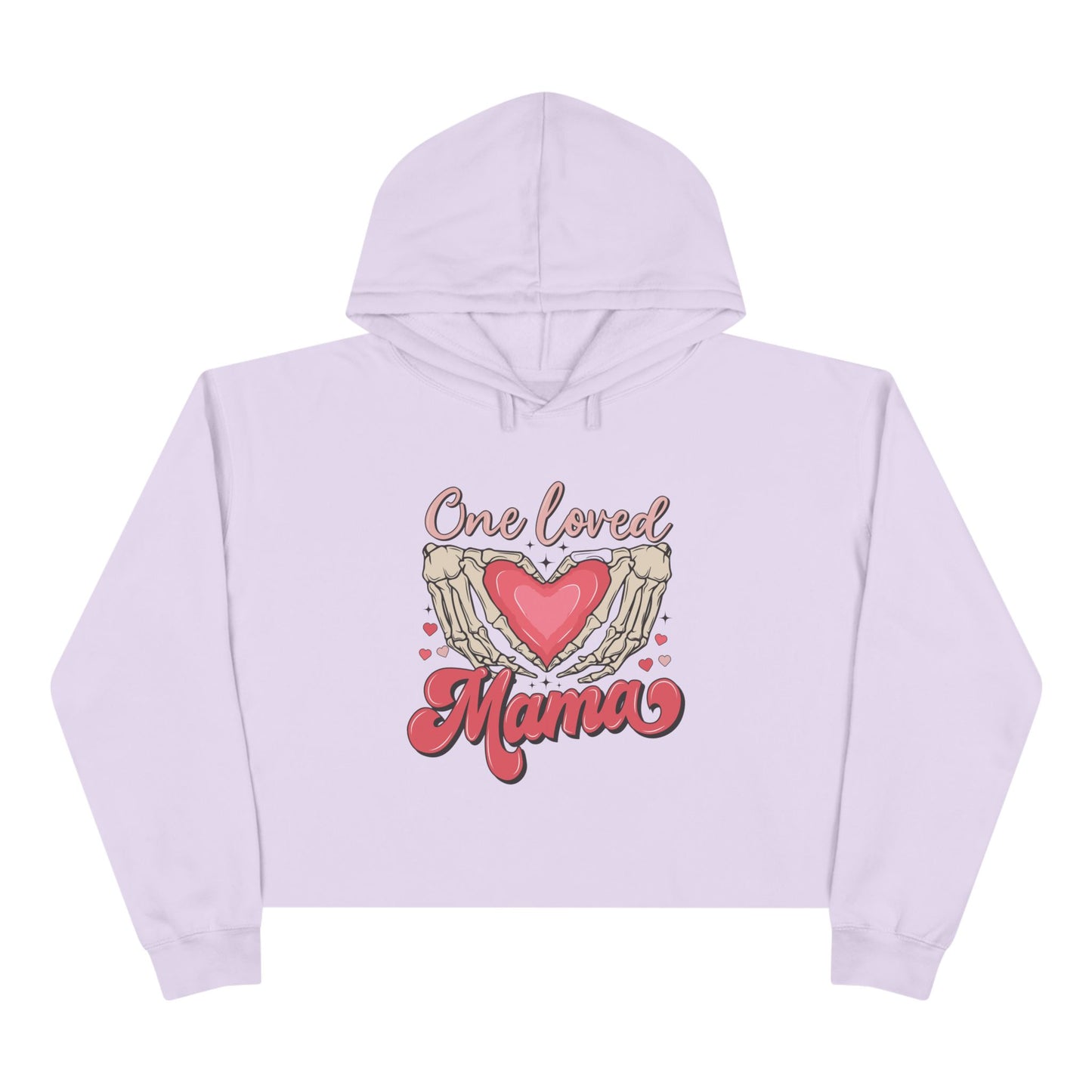 One Loved Mama Crop Hoodie - Cozy Gift for Moms | Heart Design for Mother's Day & More