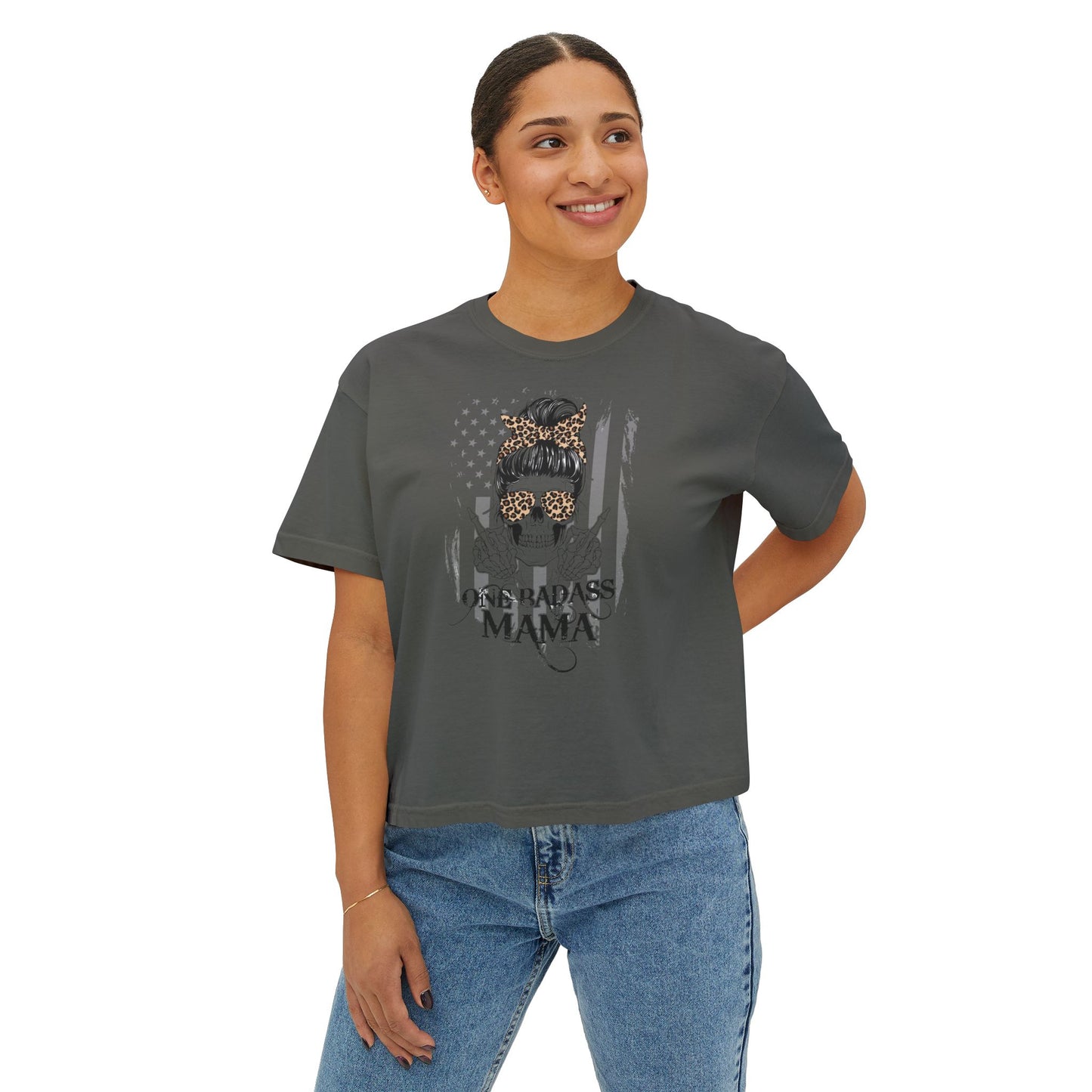 One Badass Mama Women's Boxy Tee | Cool and Comfortable Graphic Tee for Moms